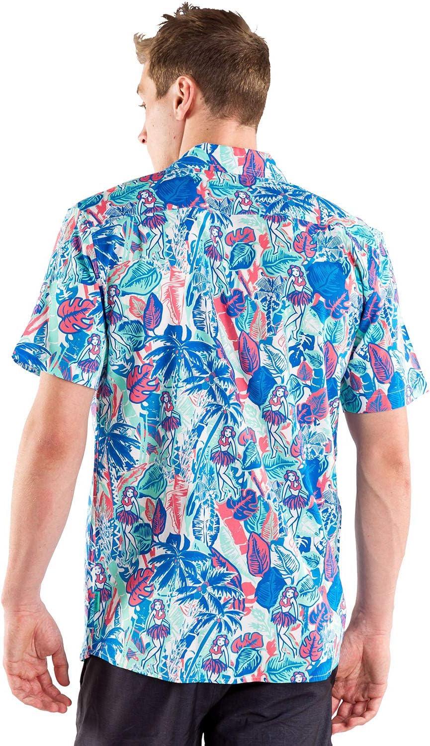 Tipsy Elves Men's Island Breeze Hawaiian Shirt - Funny Casual Beach Summer Shirts for Men: X-Large