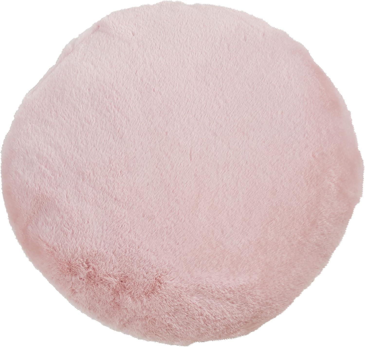 Saro Faux Rabbit Fur Collection Reversible Throw Pillow