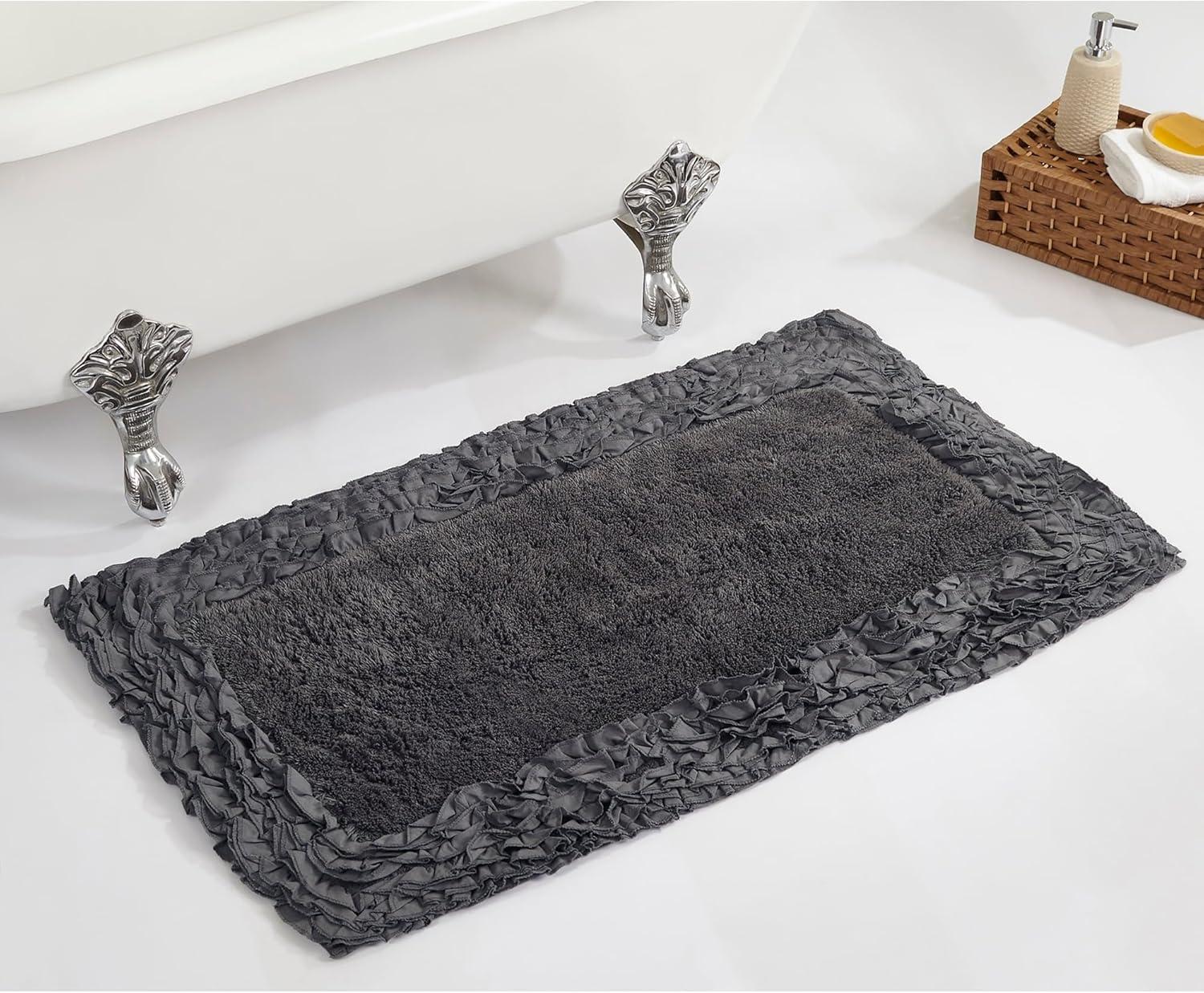 Better Trends Shaggy Border 100% Cotton Bath Rug