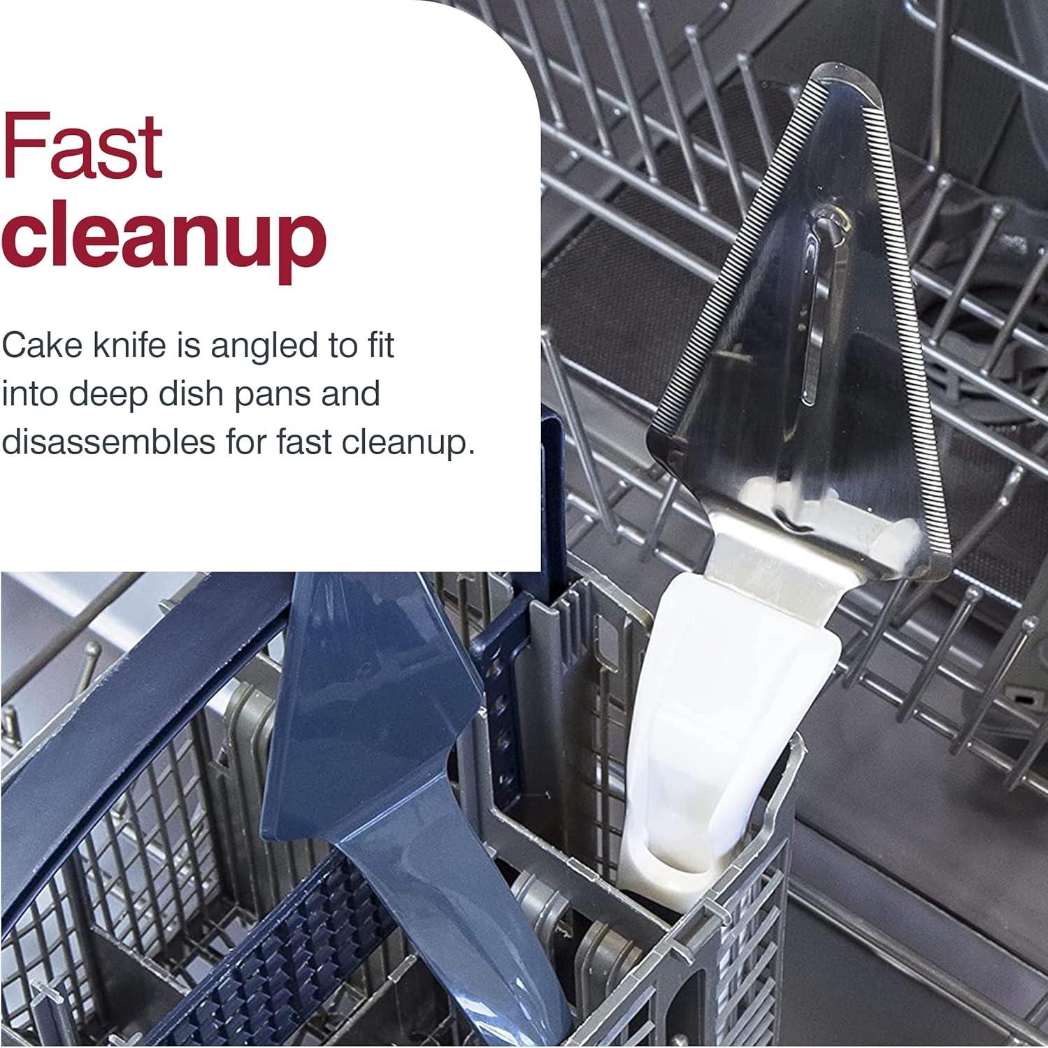 Zyliss Easy Slice Cake Server - Dishwasher-Safe, Stainless Steel Cake & Pie Cutter & Server for Kitchen Accessories - White