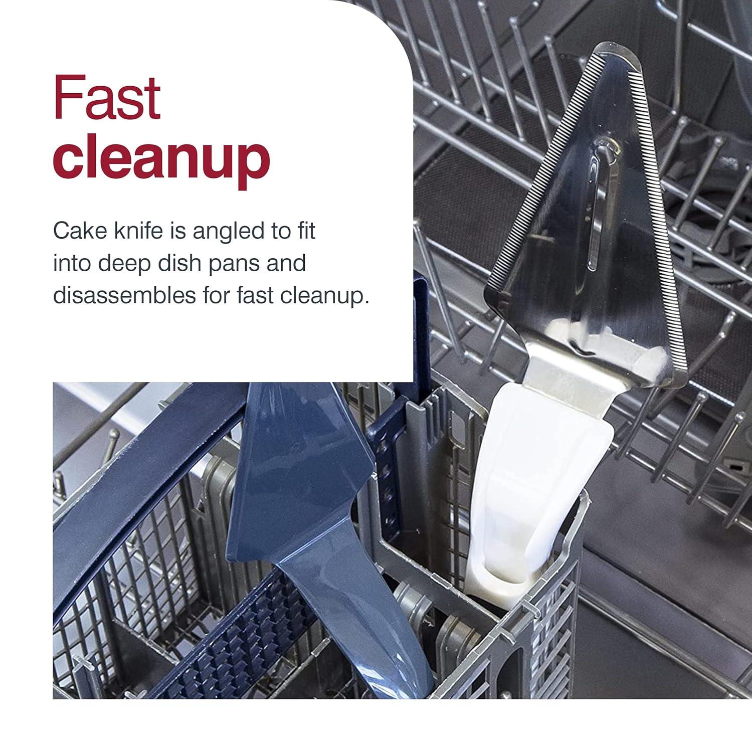 Zyliss Easy Slice Cake Server - Dishwasher-Safe, Stainless Steel Cake & Pie Cutter & Server for Kitchen Accessories - White