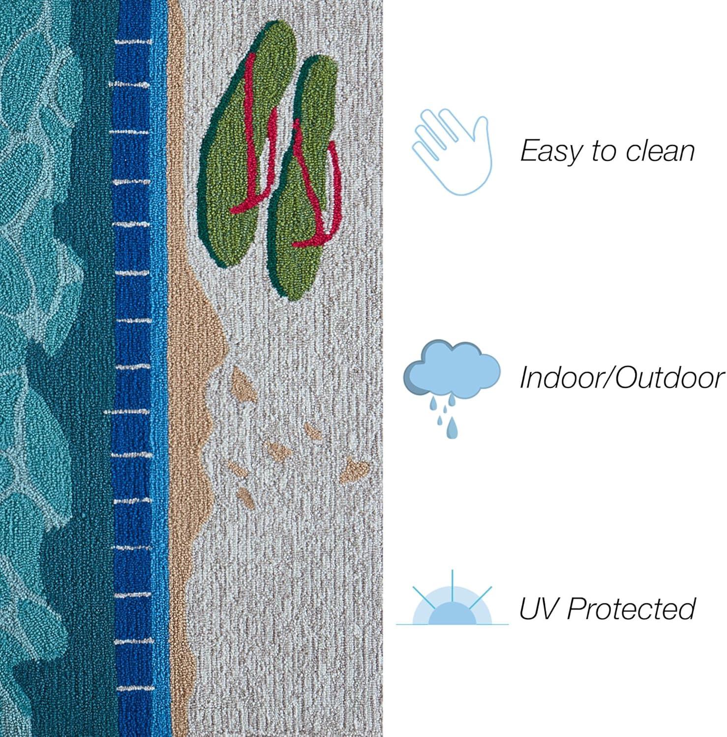 Liora Manne Frontporch Poolside Indoor/Outdoor Rug Water 2'6" x 4'