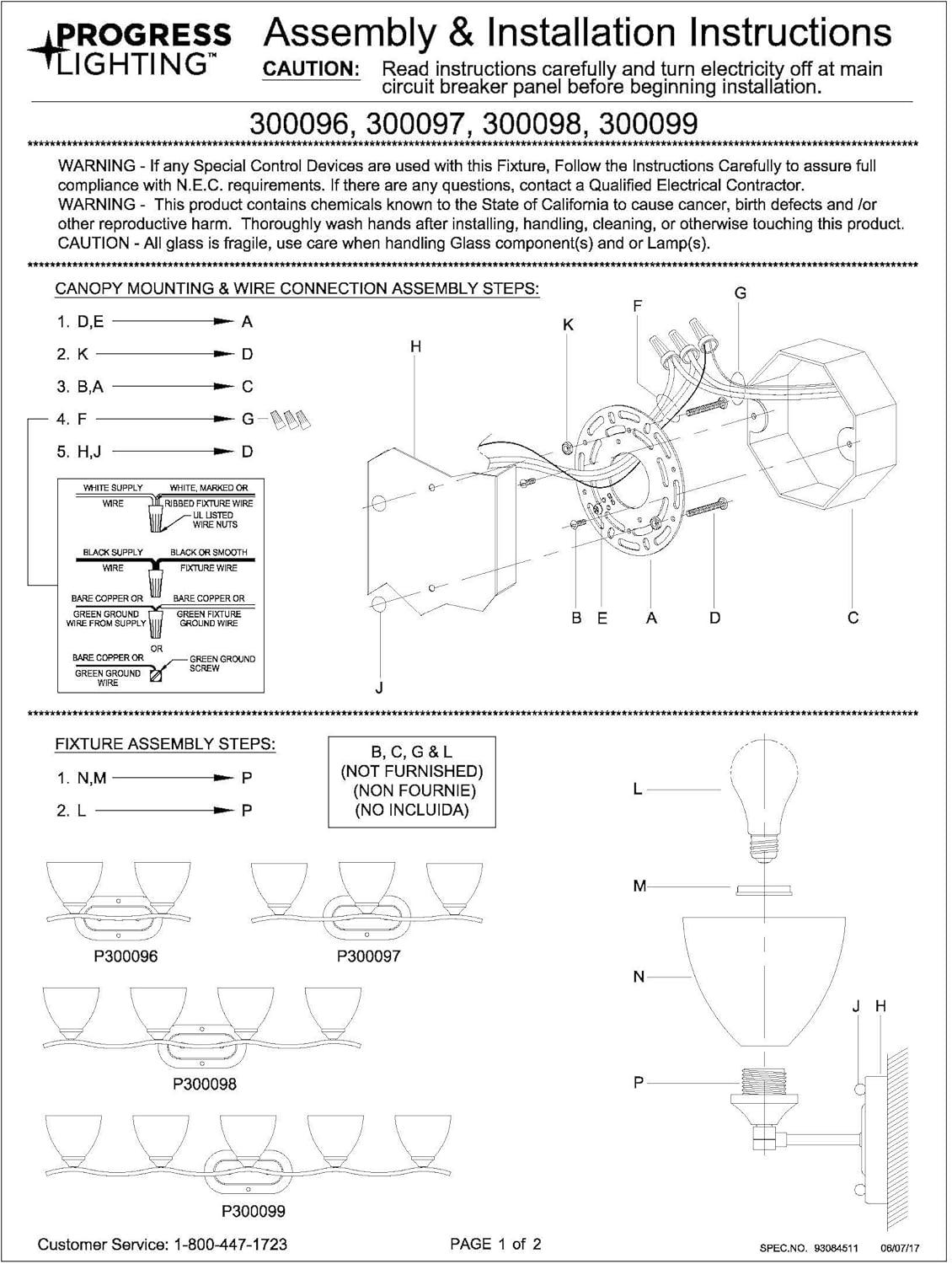 Progress Lighting Laird 5-Light Bath Vanity, Brushed Nickel, Glass Shade