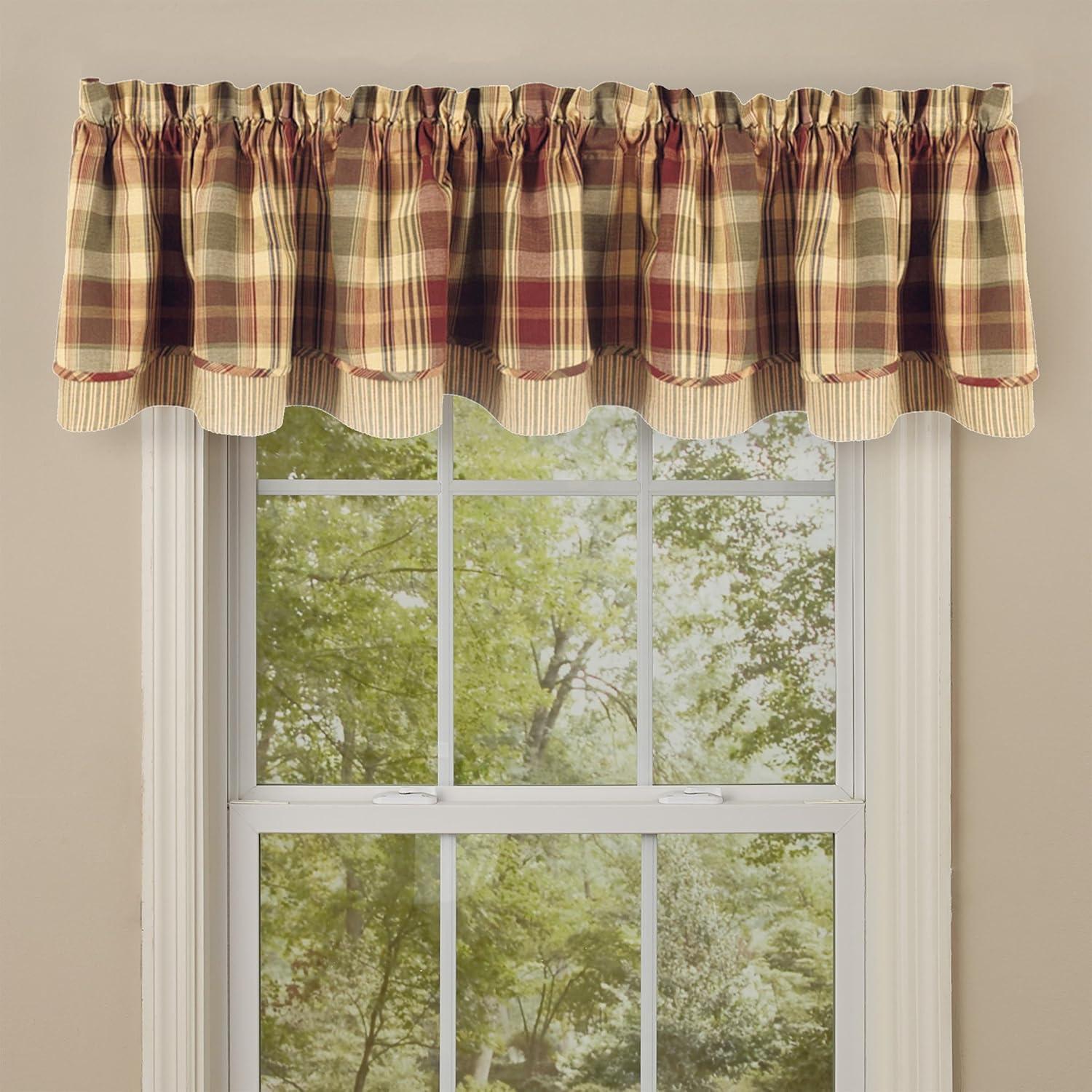 Park Designs Red Saffron Layer Valance 16''L