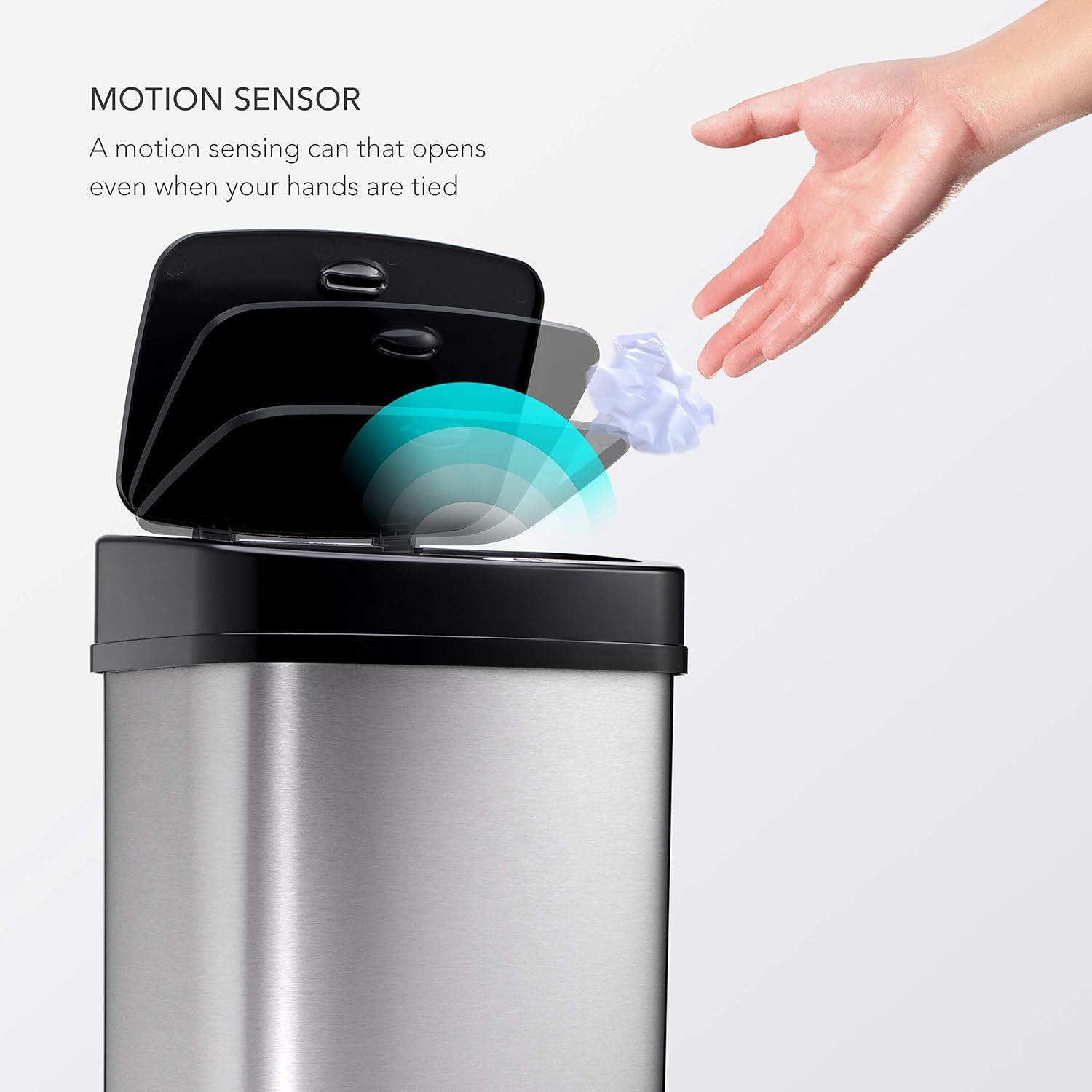 3.2 Gallon Stainless Steel Touchless Motion Sensor Trash Can