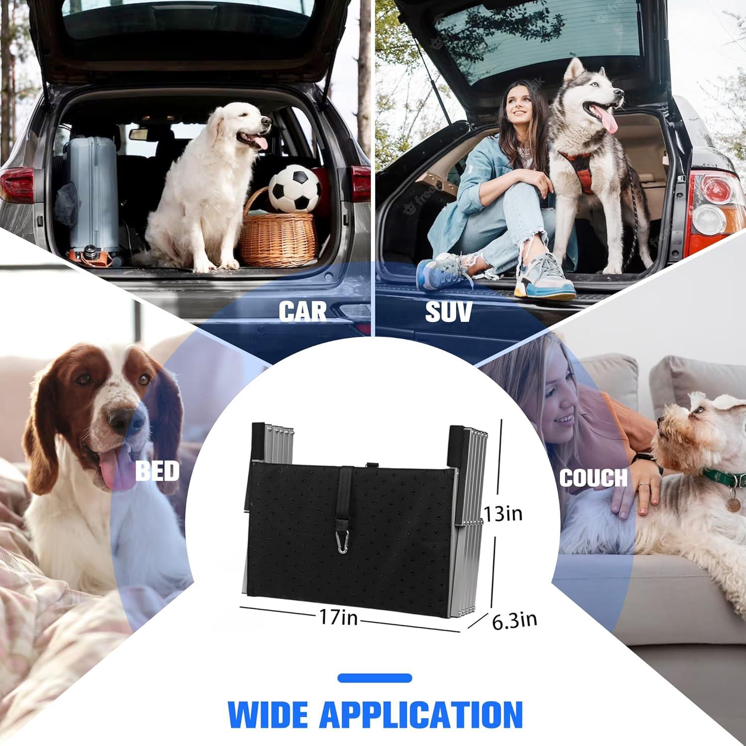 Portable Folding Dog Stairs For Cars, SUV, Trucks, For Large Dogs With Non-Slip Surface, 6 Steps