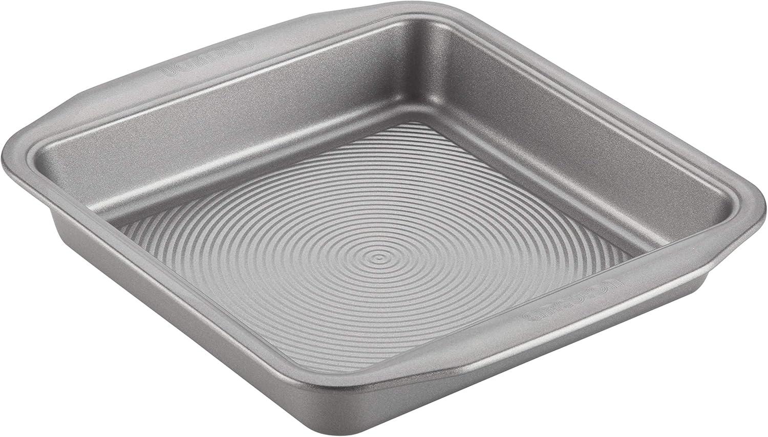 Gray Stainless Steel Nonstick Square Cake Pan, 9 Inch