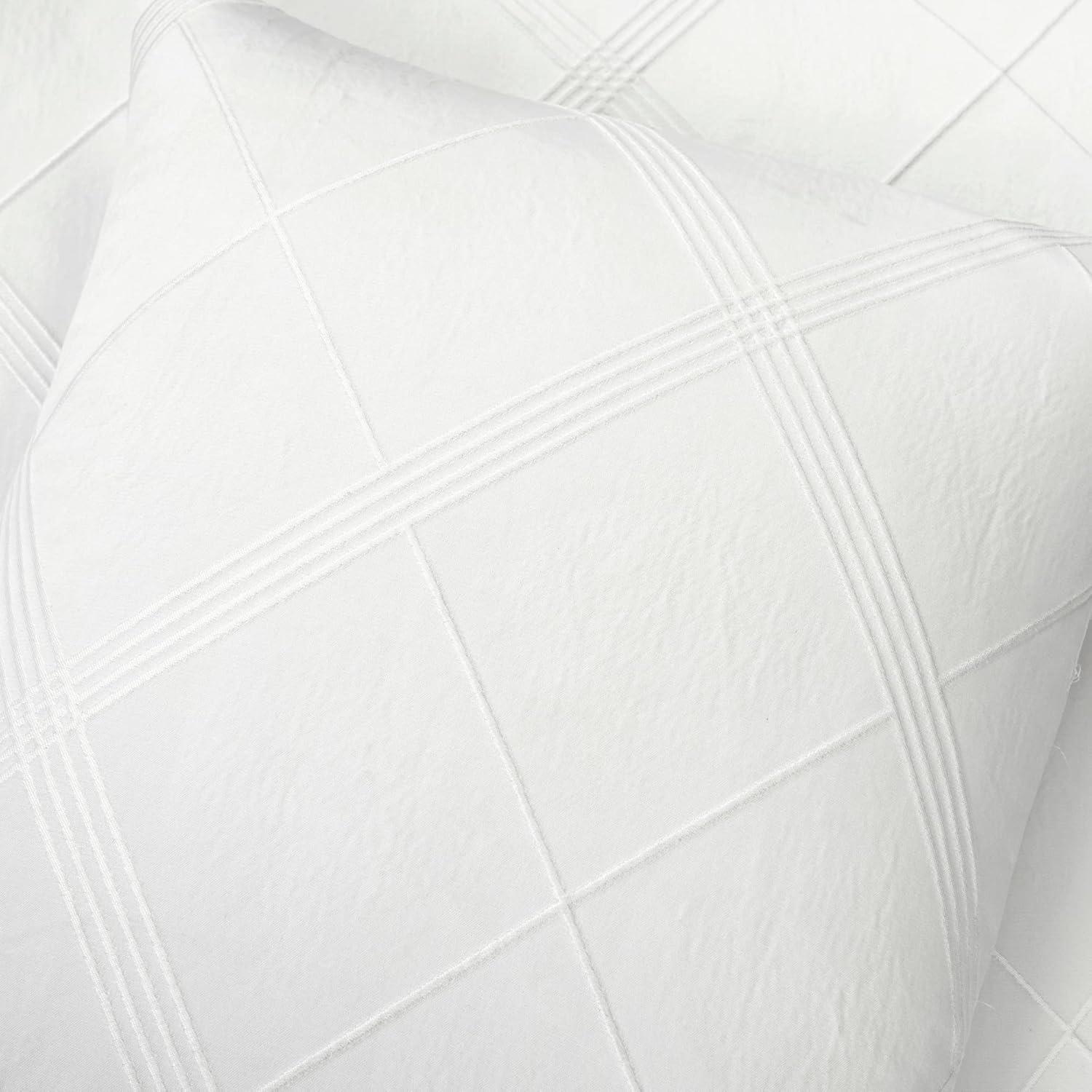 Pure White Microfiber 3 Piece Comforter Set