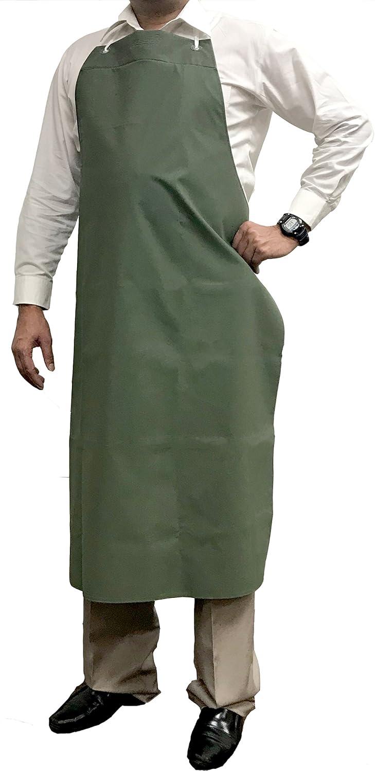 Kleen Chef, Vinyl Bib Apron Waterproof Adjustable, Green, Small