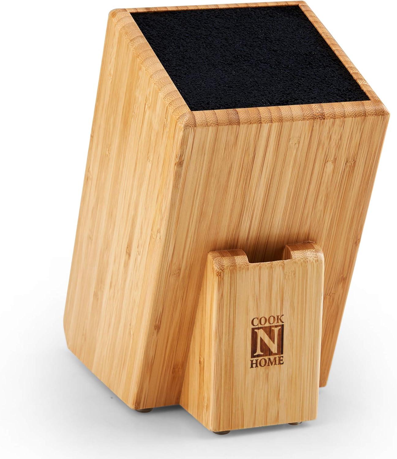 Bamboo Universal Knife Block with Removable Plastic Fibre Insert