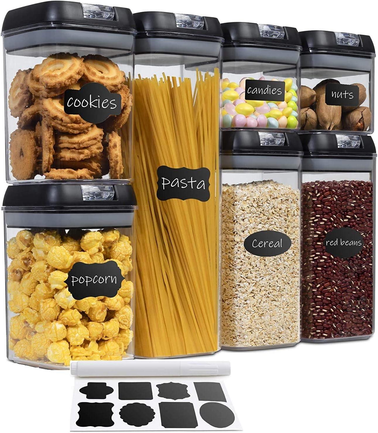 Cheer Collection Airtight Food Storage Containers, Set of 7 (Red)