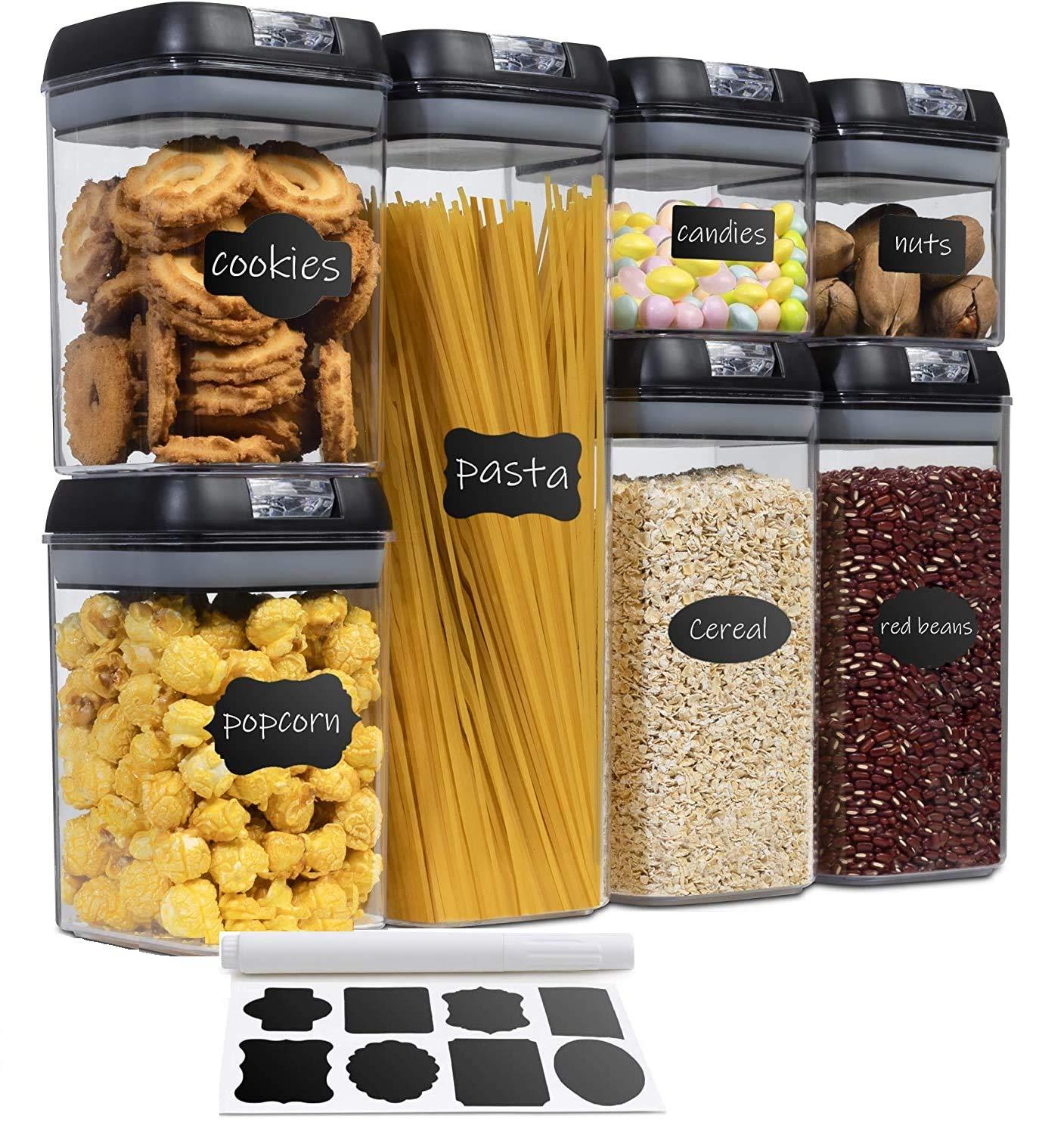 Cheer Collection Airtight Food Storage Containers, Set of 7 (Red)