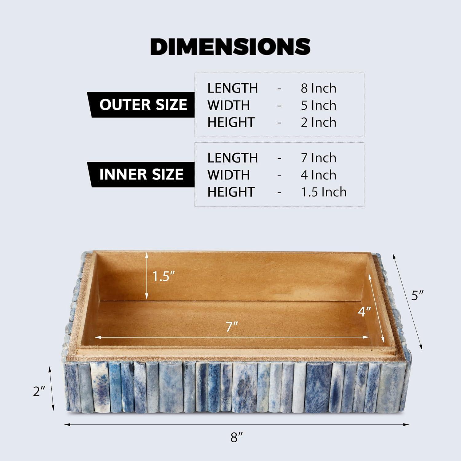 Handicrafts Home Decorative Box - Handmade Jewelry Organizer Box with Lid - Keepsake Box for Home Decor, Jewelry, Accessories, Collectibles - Modern Wooden Storage Box - Ocean, 8X6X1.5 inch