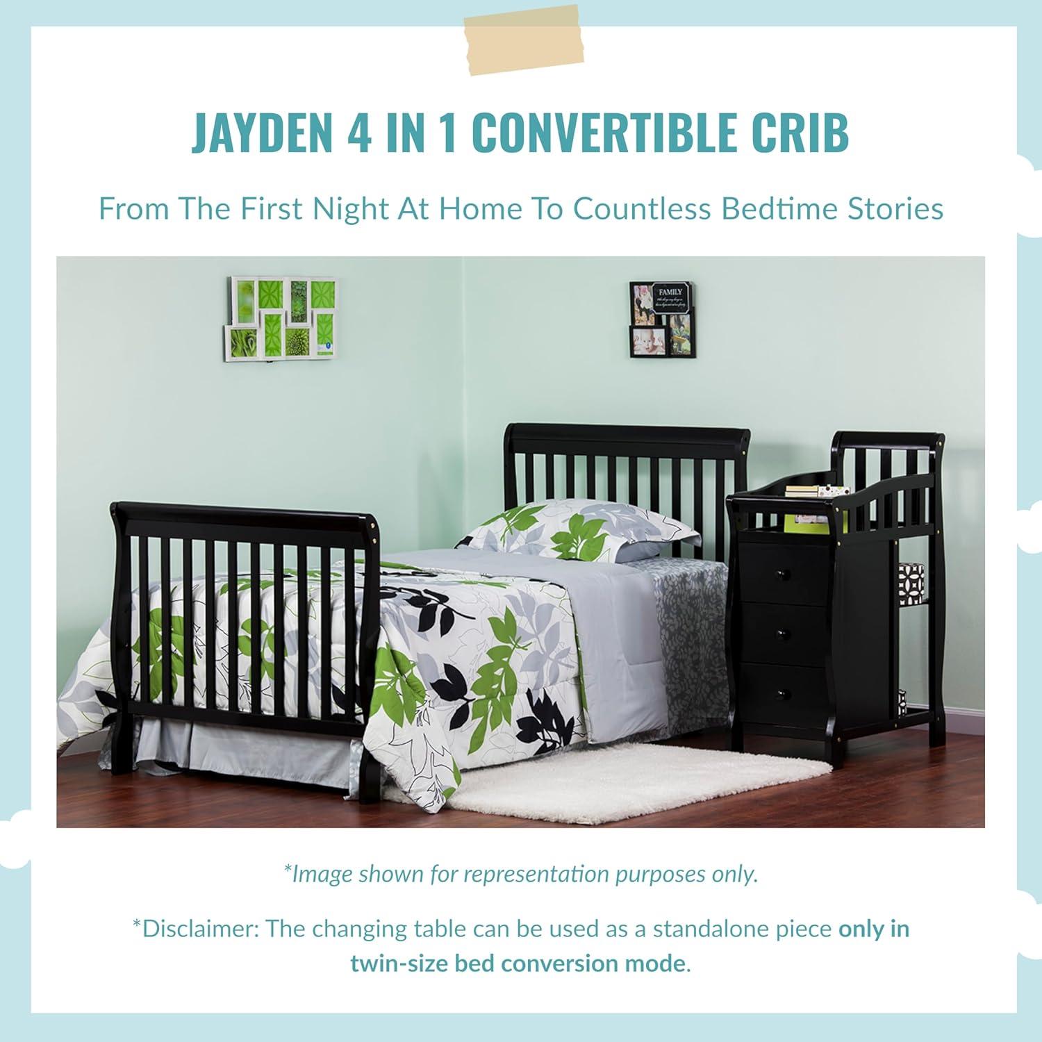 Dream On Me Jayden 4-in-1 Mini Convertible Crib and Changer