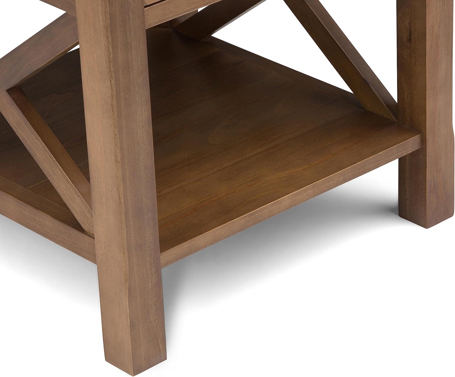 Kitchener Solid Wood Top End Table with Storage