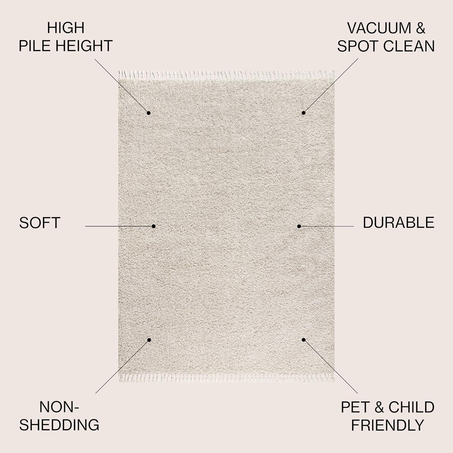 Merida Stacked Grid Shag Area Rug - JONATHAN Y