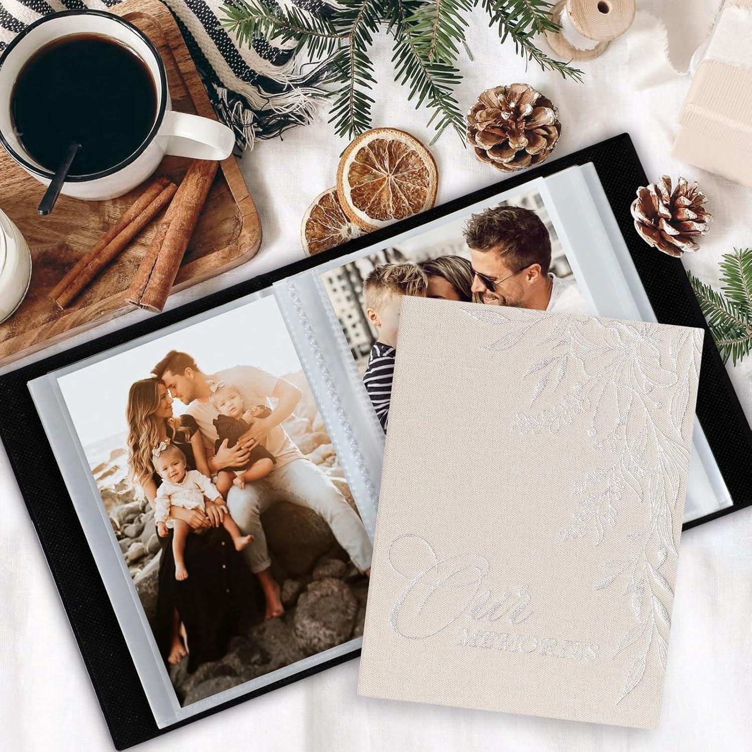 BEACHWATER POOL & SPA, LLC Photo Album 4X6 1000 Pockets, Extra Large Capacity Linen Cover Picture Albums Holds 1000 Horizontal And Vertical Photos