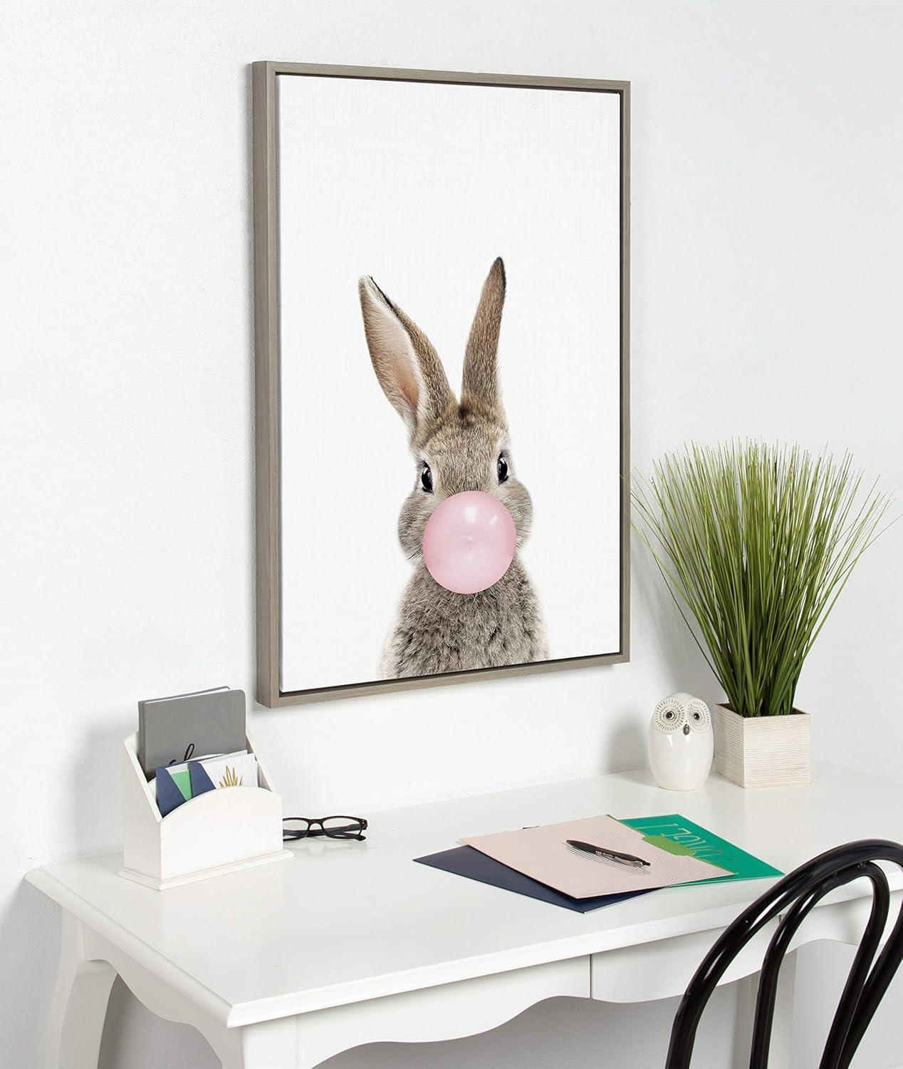 Sylvie Bubble Gum Bunny by Amy Peterson Art Studio Wall Art - Kate & Laurel All Things Decor