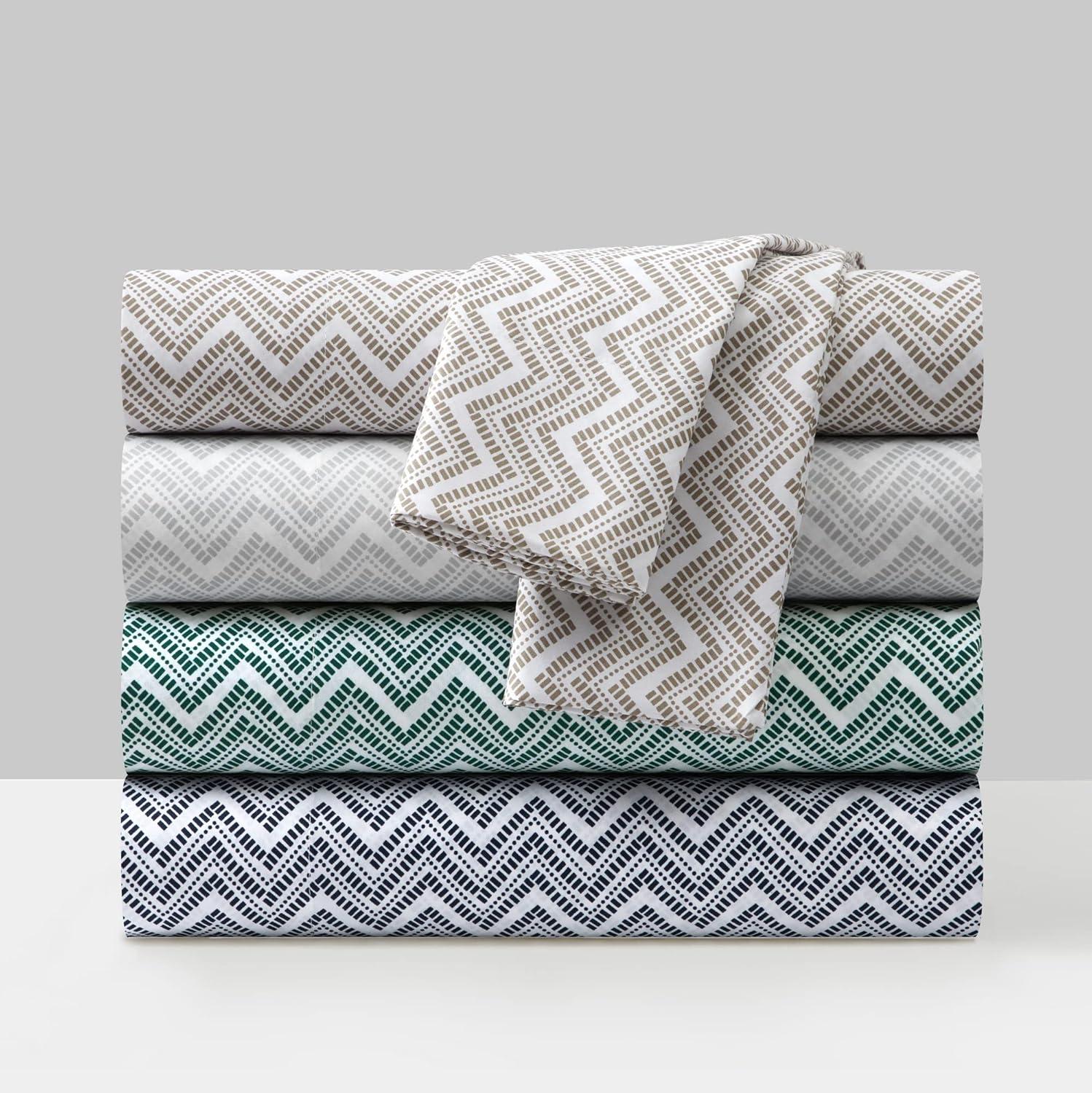 Alaina 3 or 4 Piece Sheet Set Super Soft Contemporary Striped Chevron