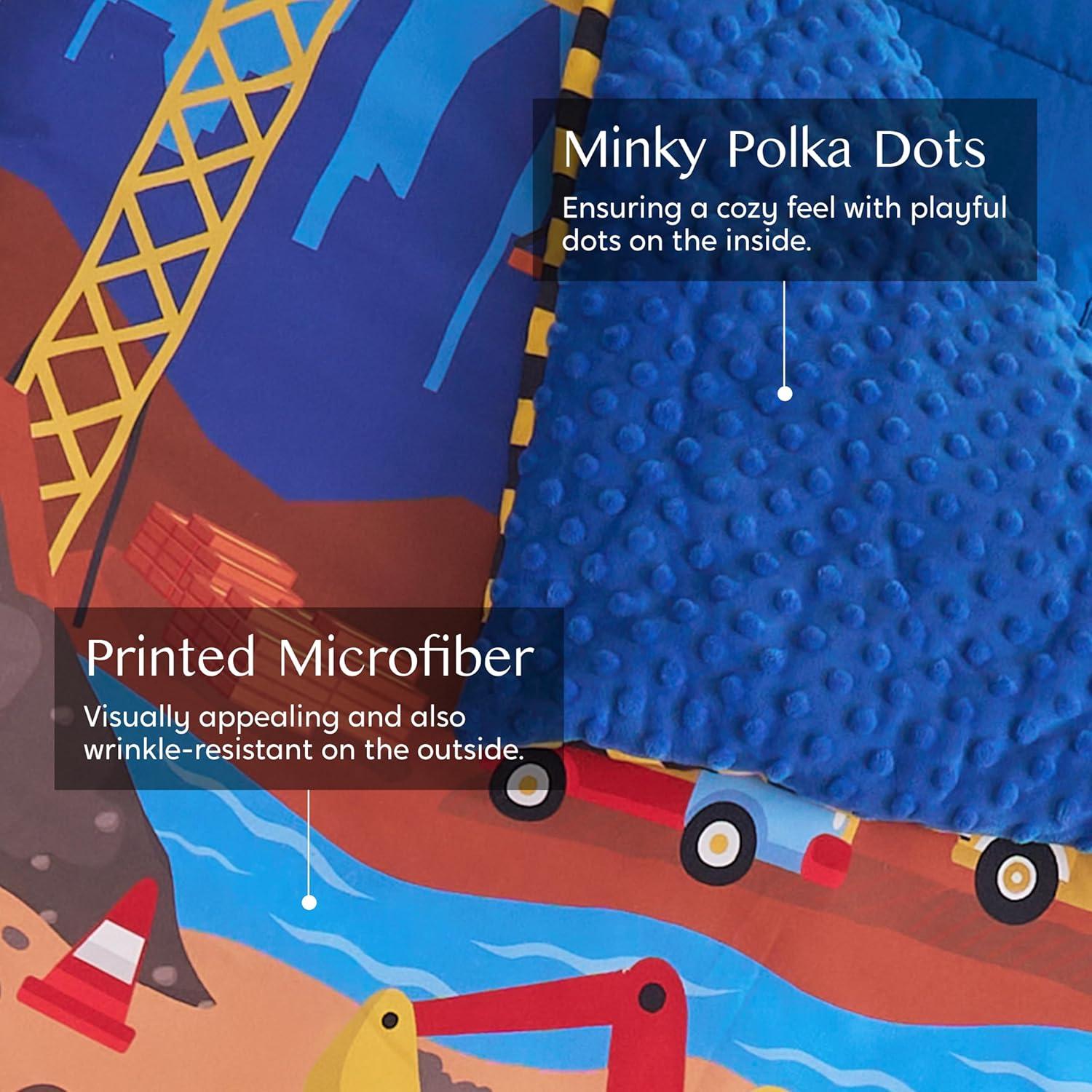 Joyfy Construction Scenes Toddler Nap Mat with Pillow & Blanket- 55''*30'' for Kids Ages 3-7 Years - Kids Roll Up Nap Mat for Preschool & Sleepovers