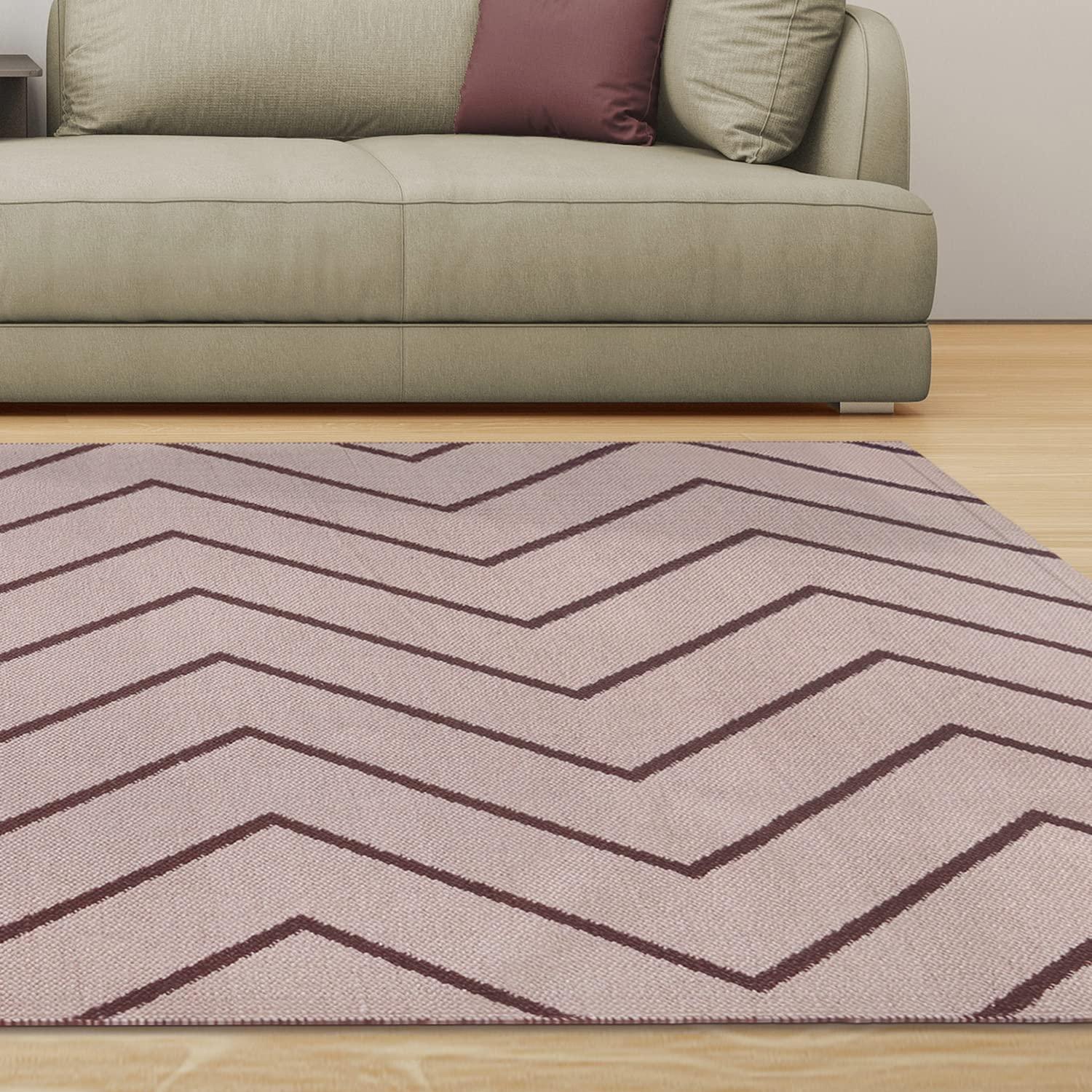 Kent Modern Chevron Zig-Zag Indoor/ Outdoor Area Rug By Haus & Home Beige