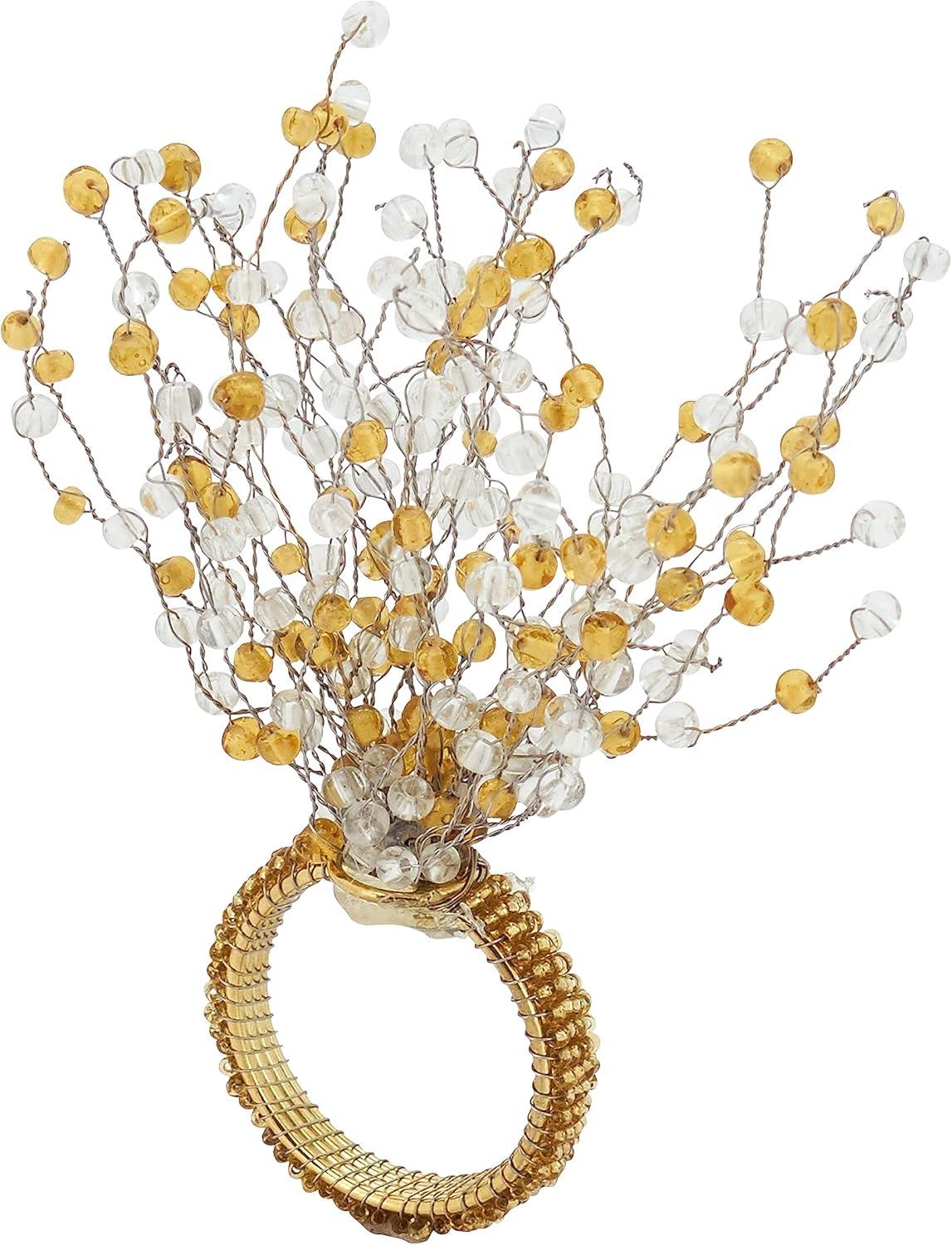 Saro Beaded Design Napkin Ring (Set of 4)