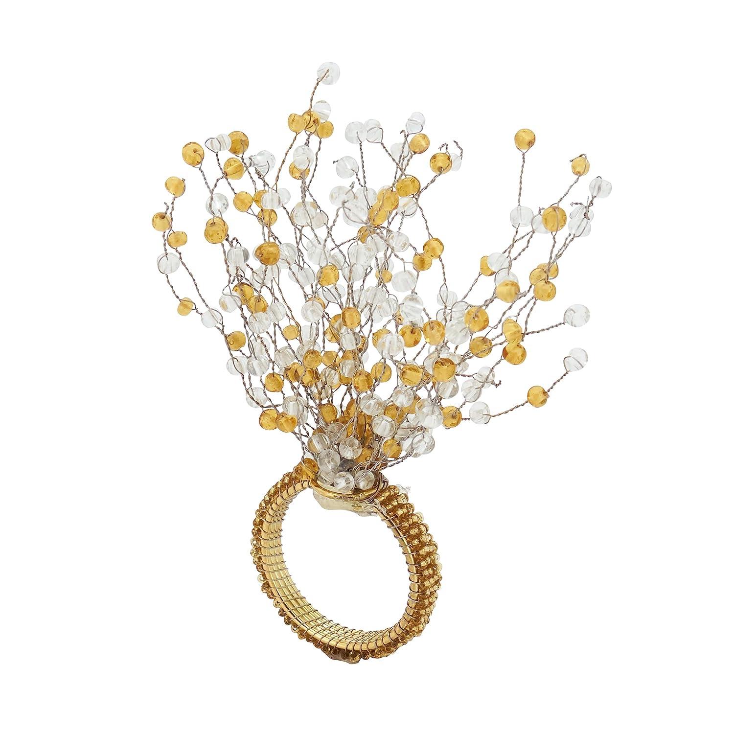 Saro Beaded Design Napkin Ring (Set of 4)