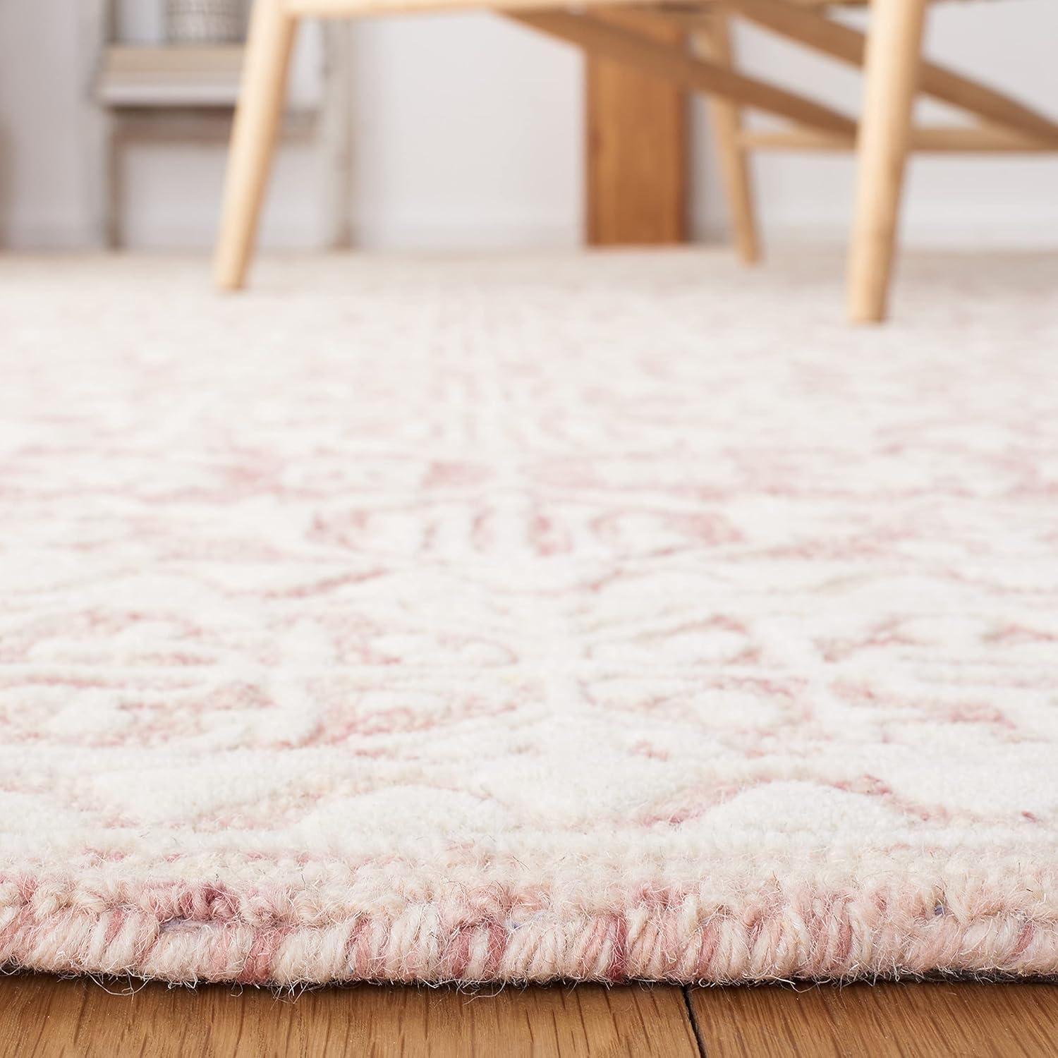 Metro MET903 Hand Tufted Indoor Area Rug - Dark Pink/Ivory - 6'x6' - Safavieh