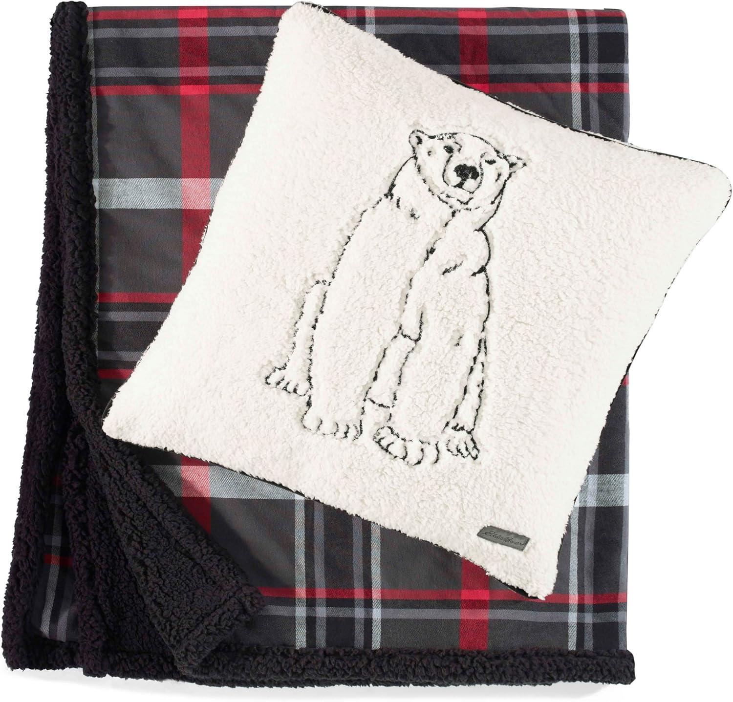 Eddie Bauer Eddie Bauer Printed Flannel/Sherpa Throw Blankets