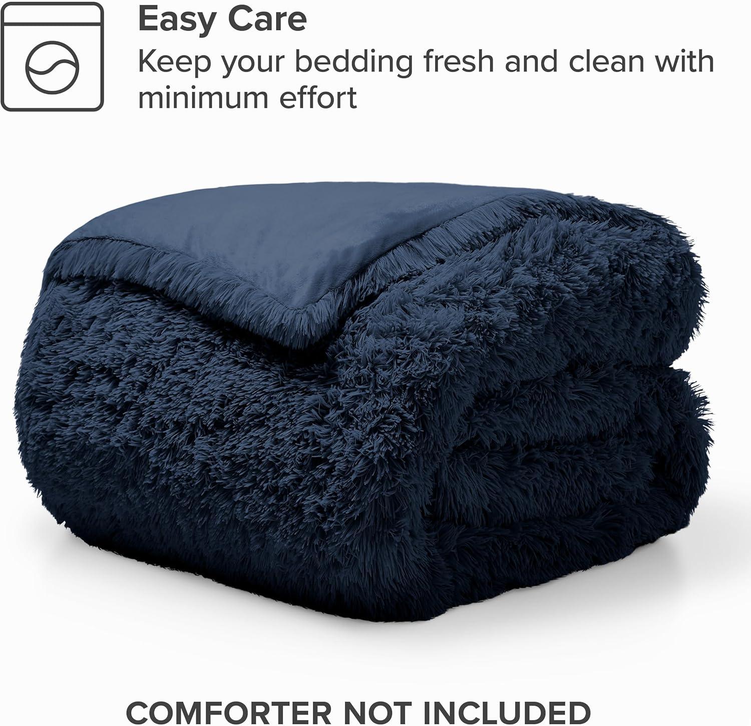 Bare Home Shaggy Fleece Plush Duvet Cover