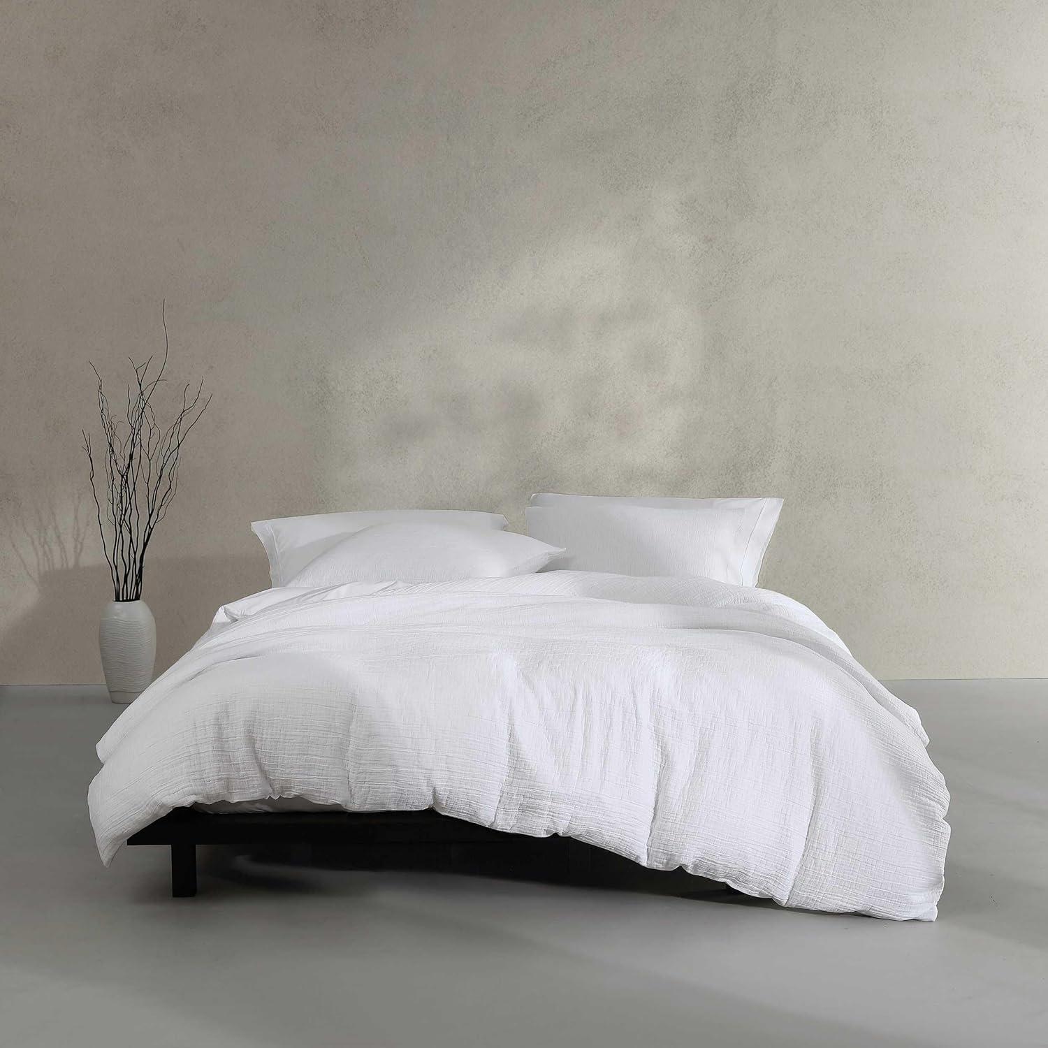 Calvin Klein Washed Texture Solid Cotton Duvet Cover Set