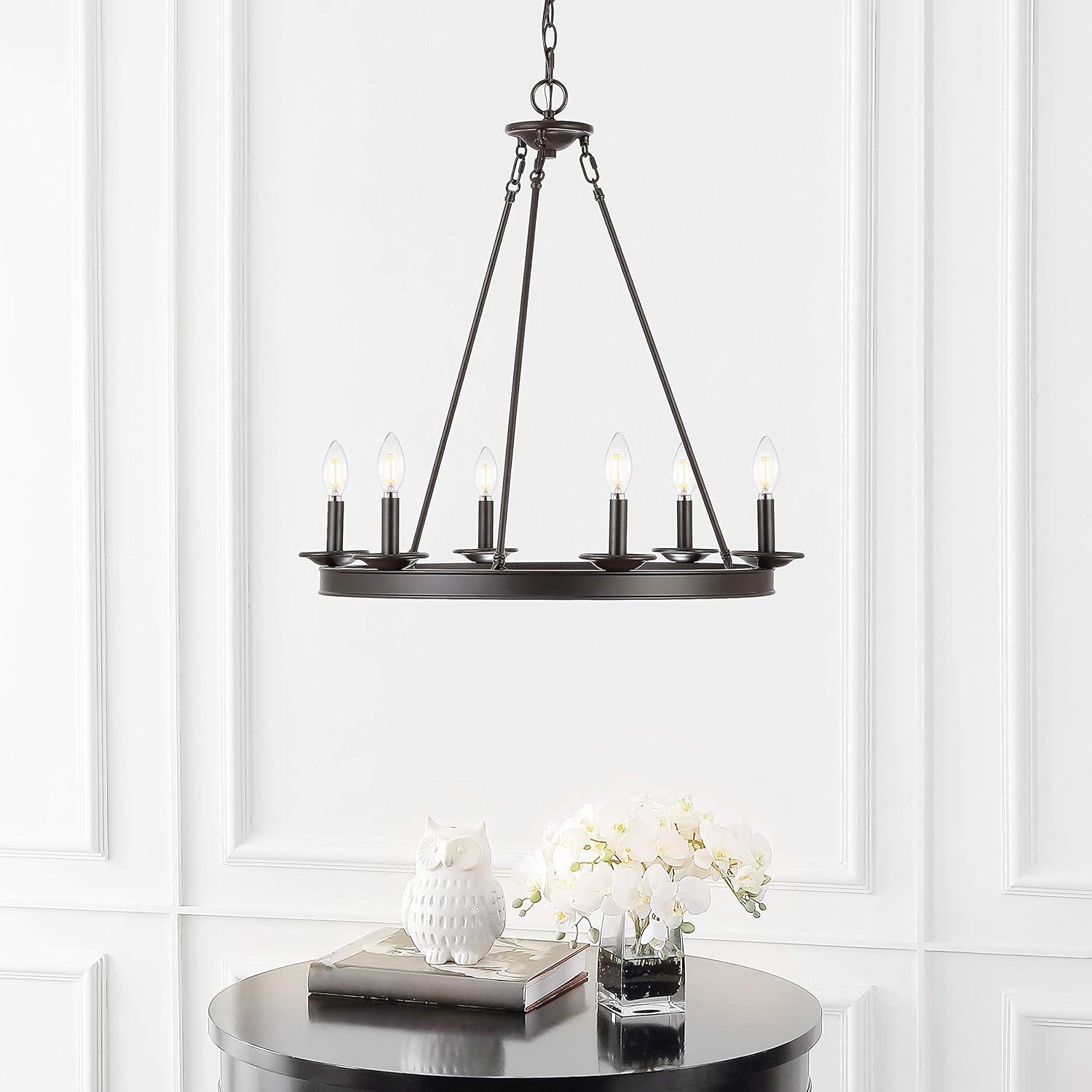 Joris 6 Light 26.25" Chandelier - CHA4015 - Oil Rub Bronze - Safavieh