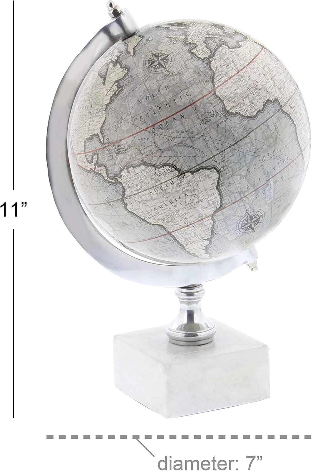 DecMode 7" White Globe with Marble Base