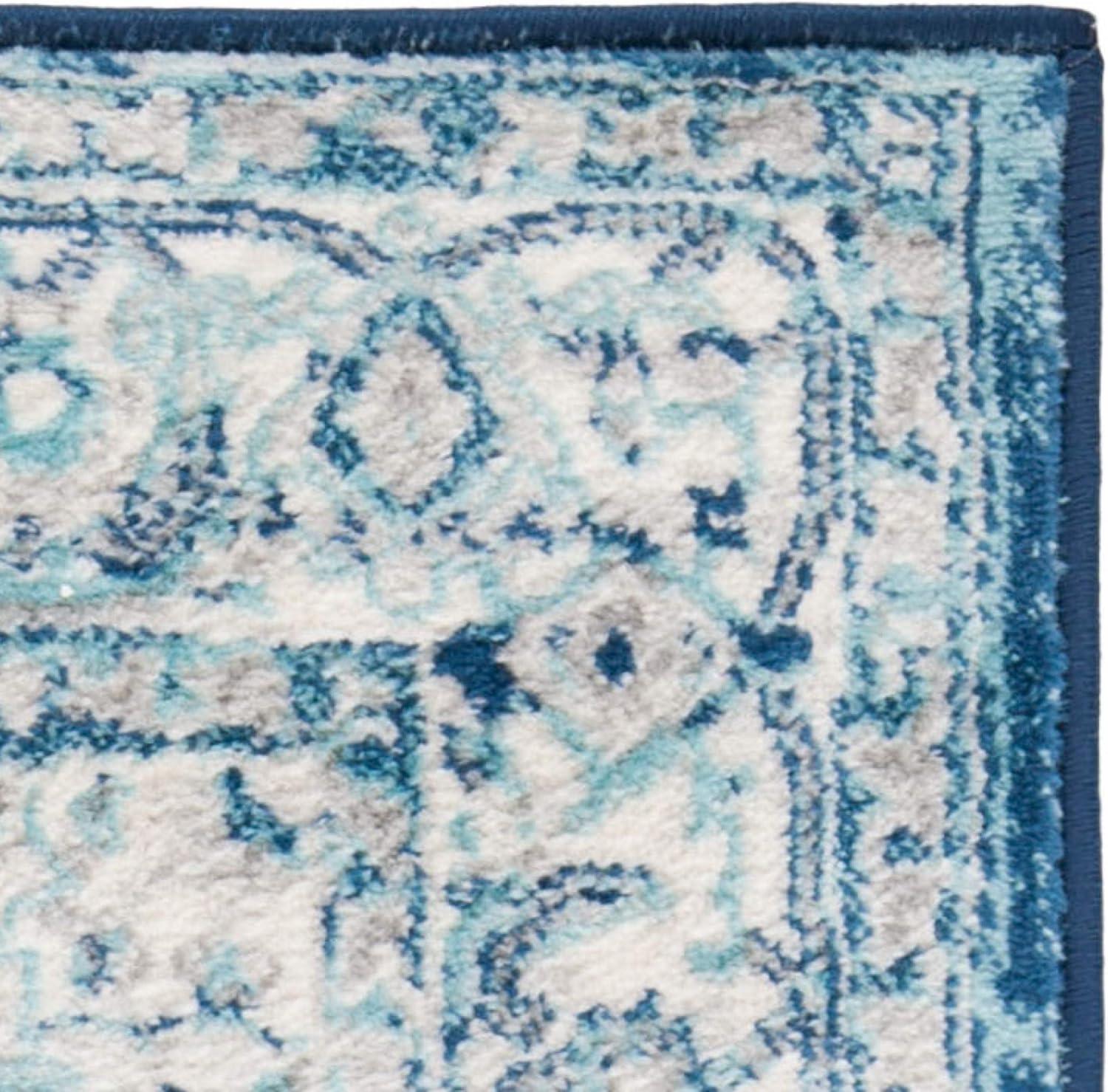 Brentwood BNT851 Power Loomed Indoor Area Rug - Light Grey/Blue - 5'x5' - Safavieh