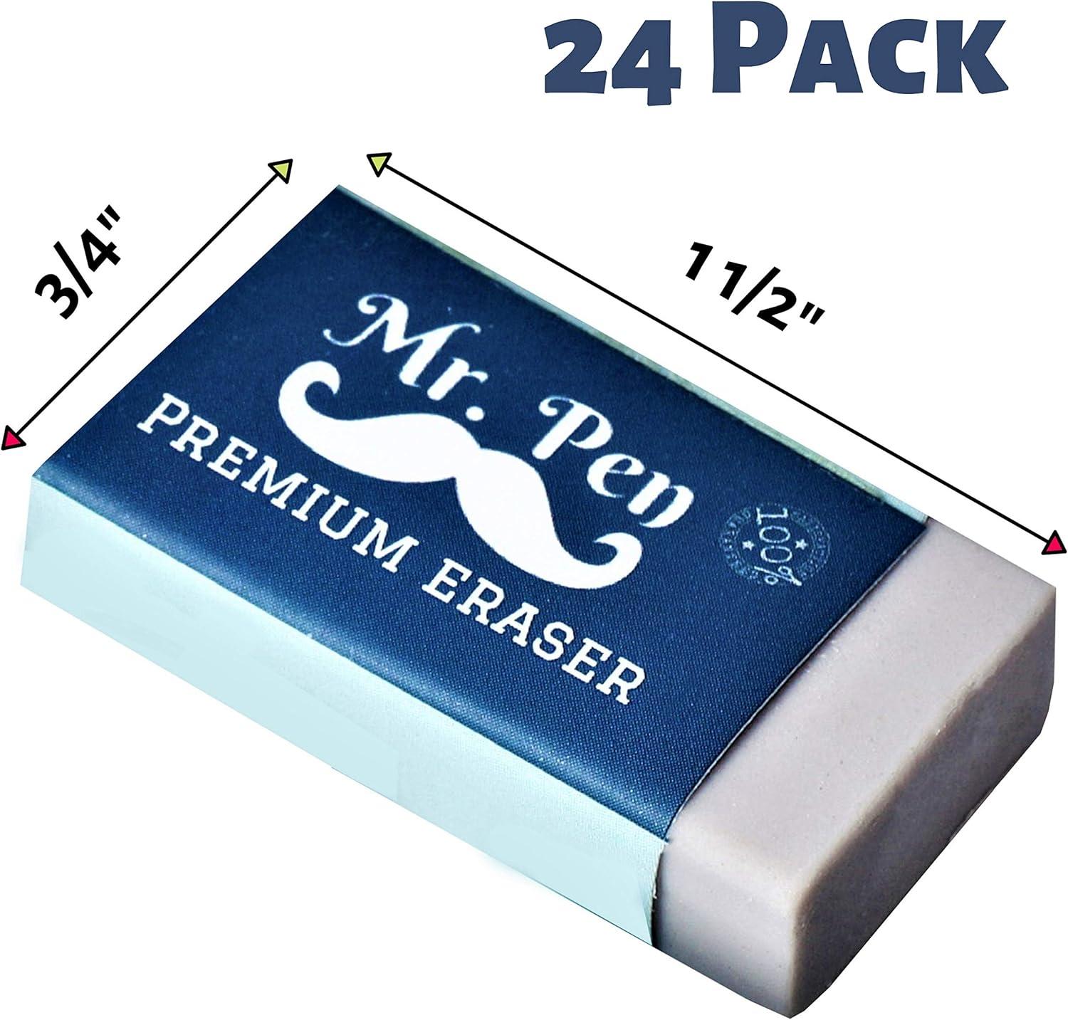Mr. Pen- Erasers, Pack of 24, Premium Eraser, Pencil Erasers, White Eraser, Office Supplies