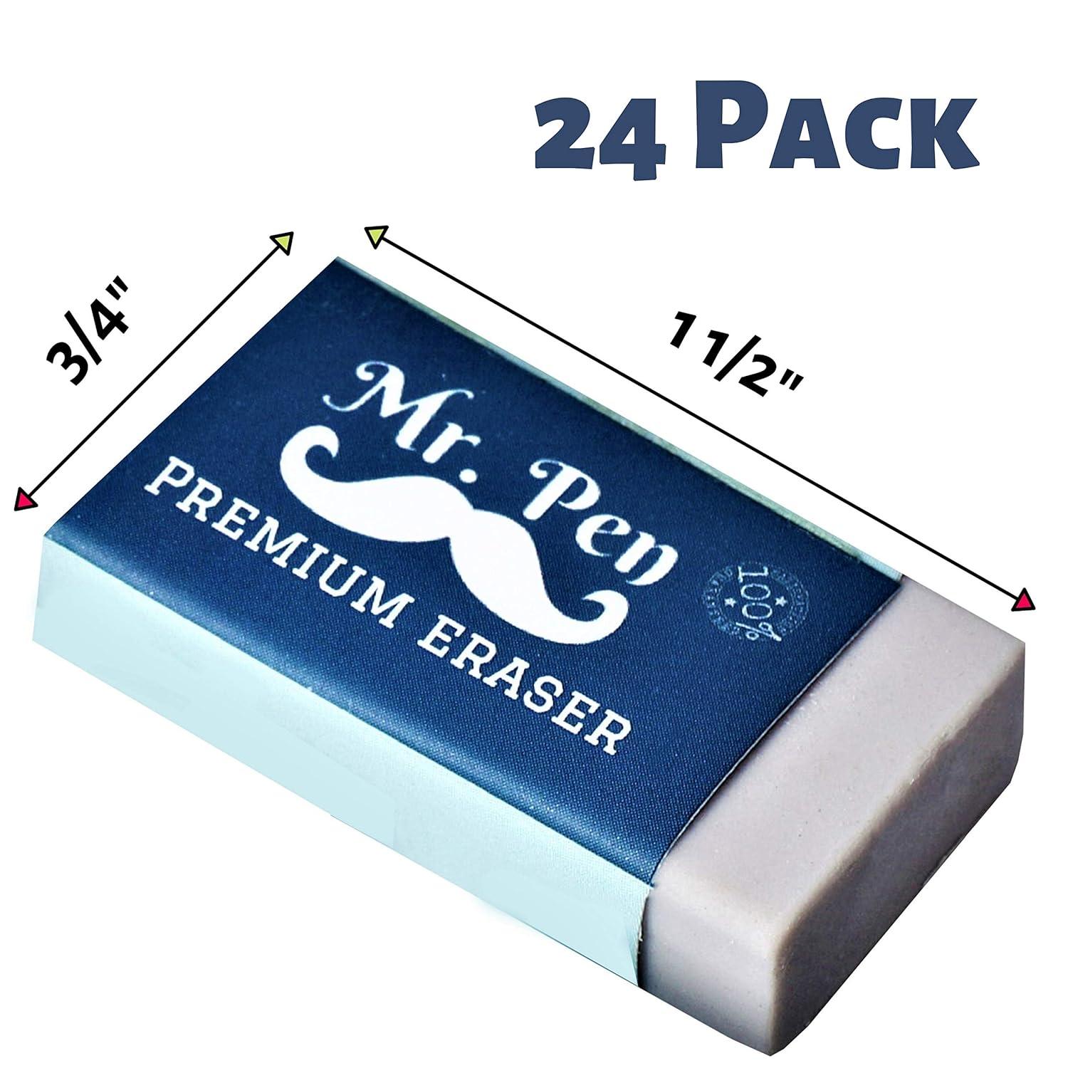 Mr. Pen- Erasers, Pack of 24, Premium Eraser, Pencil Erasers, White Eraser, Office Supplies