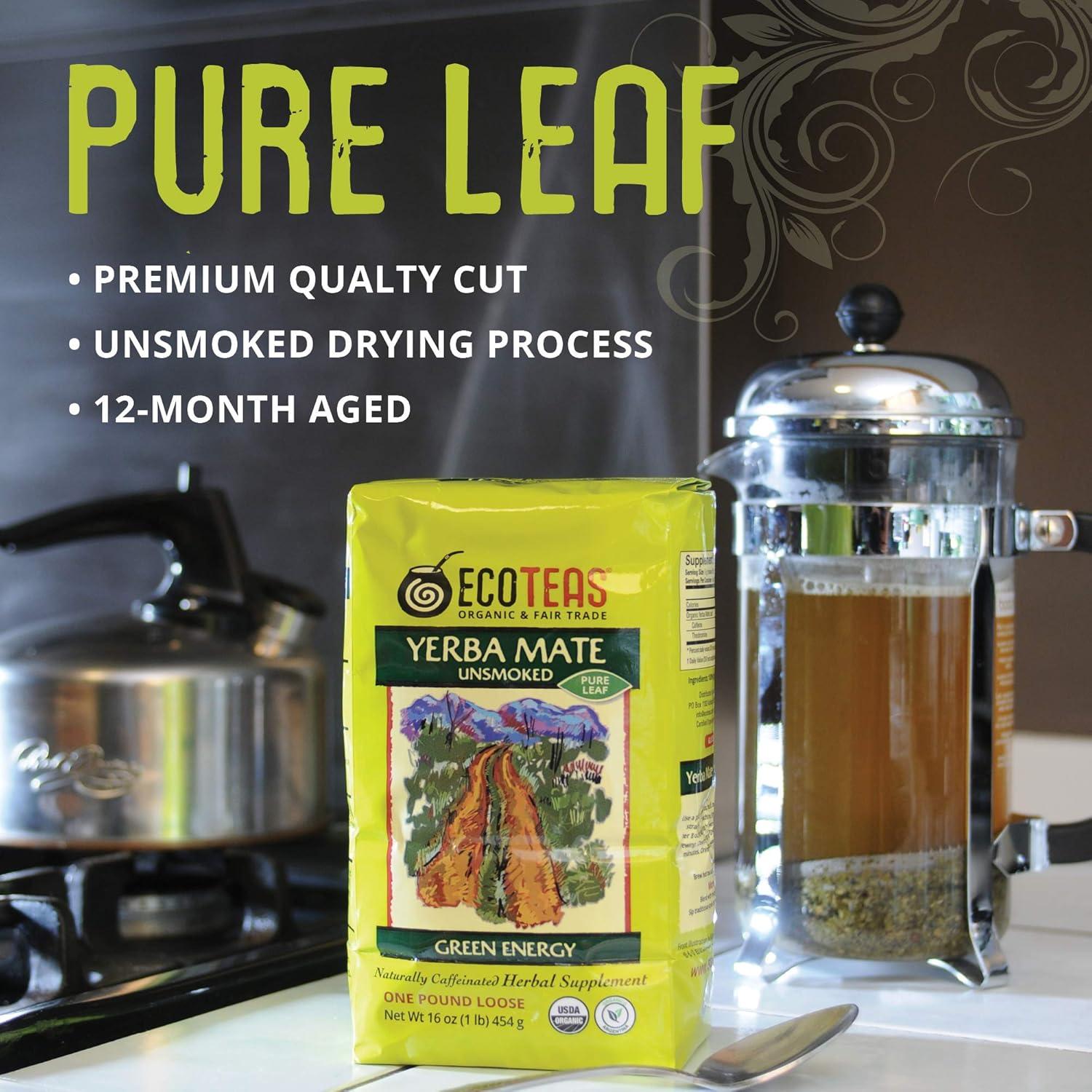 Organic Unsmoked Yerba Mate Loose Leaf Tea 16 oz