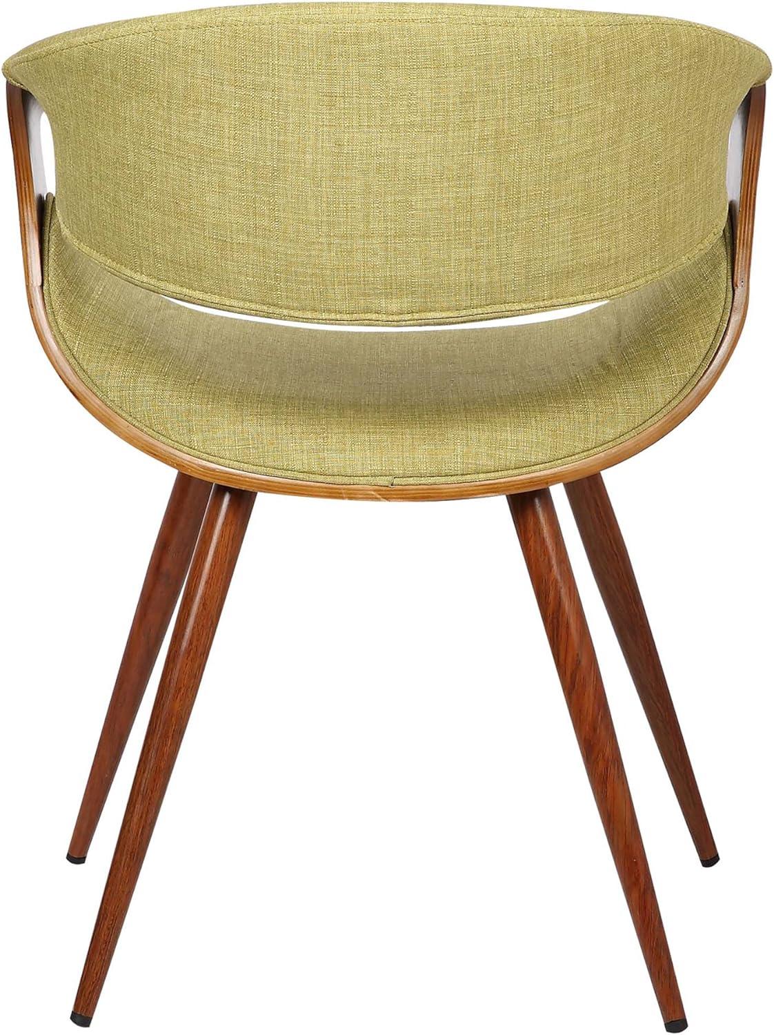 Butterfly Mid-Century Modern Dining Chair Green - Armen Living: Upholstered Walnut Legs, Polyester