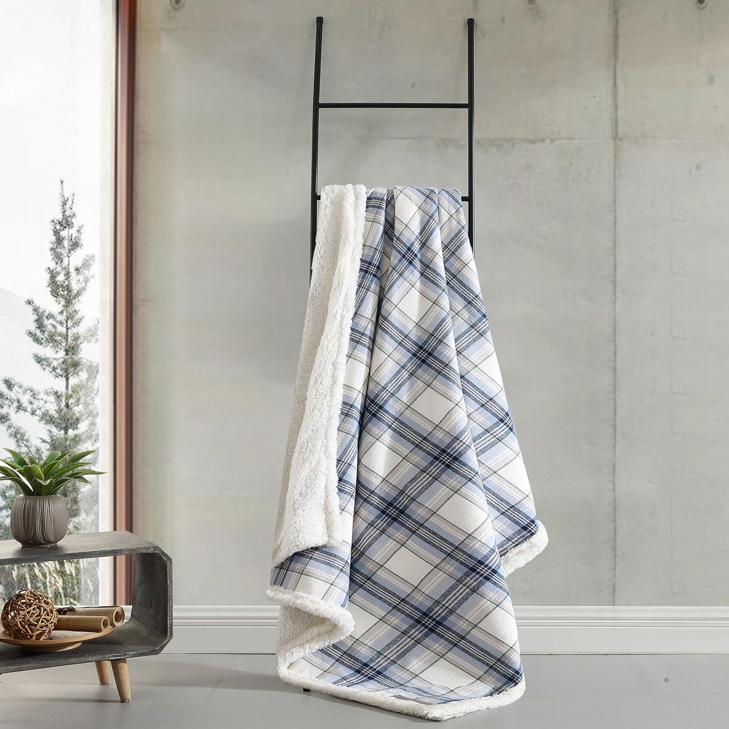 Eddie Bauer Eddie Bauer Printed Flannel/Sherpa Throw Blankets