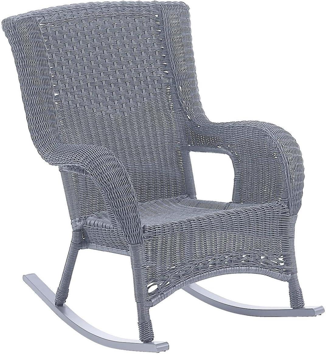 San Tropez Brown Resin Wicker Aluminum Rocking Chair