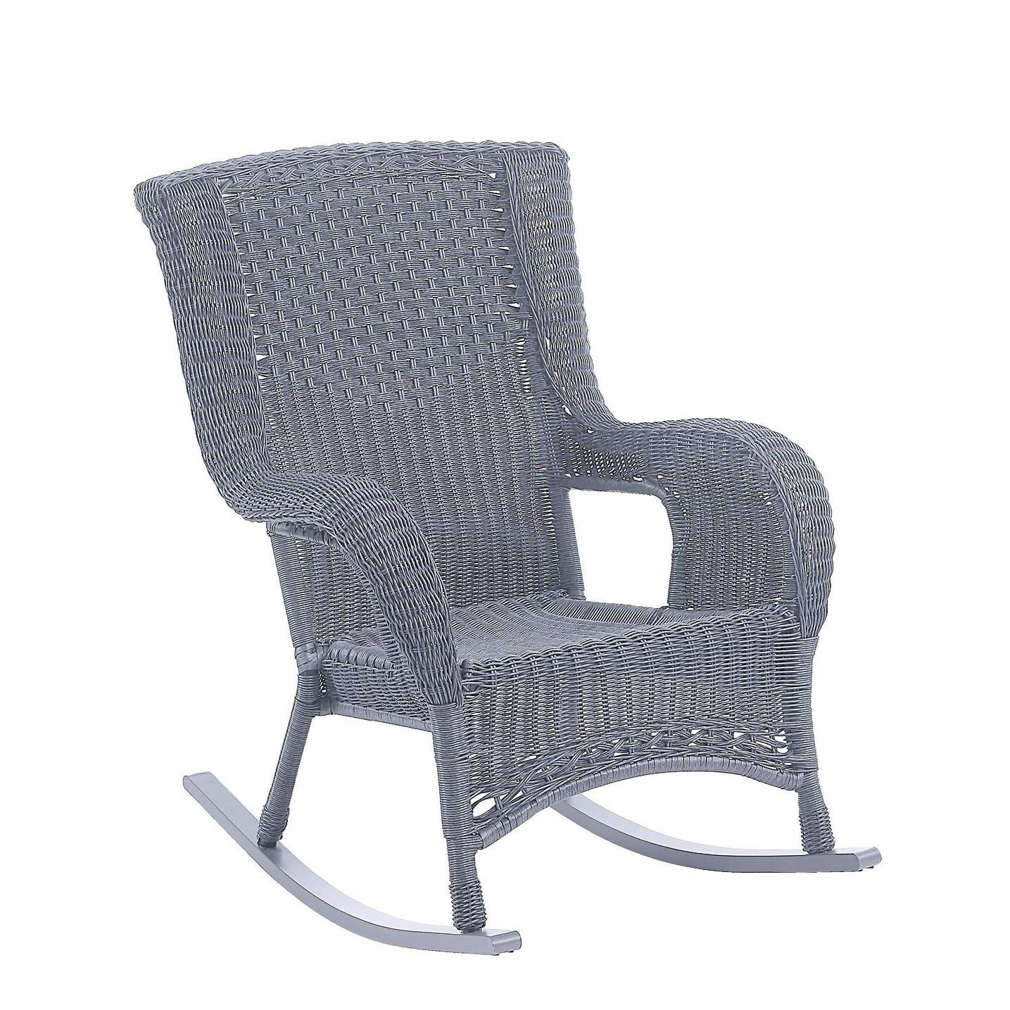San Tropez Brown Resin Wicker Aluminum Rocking Chair