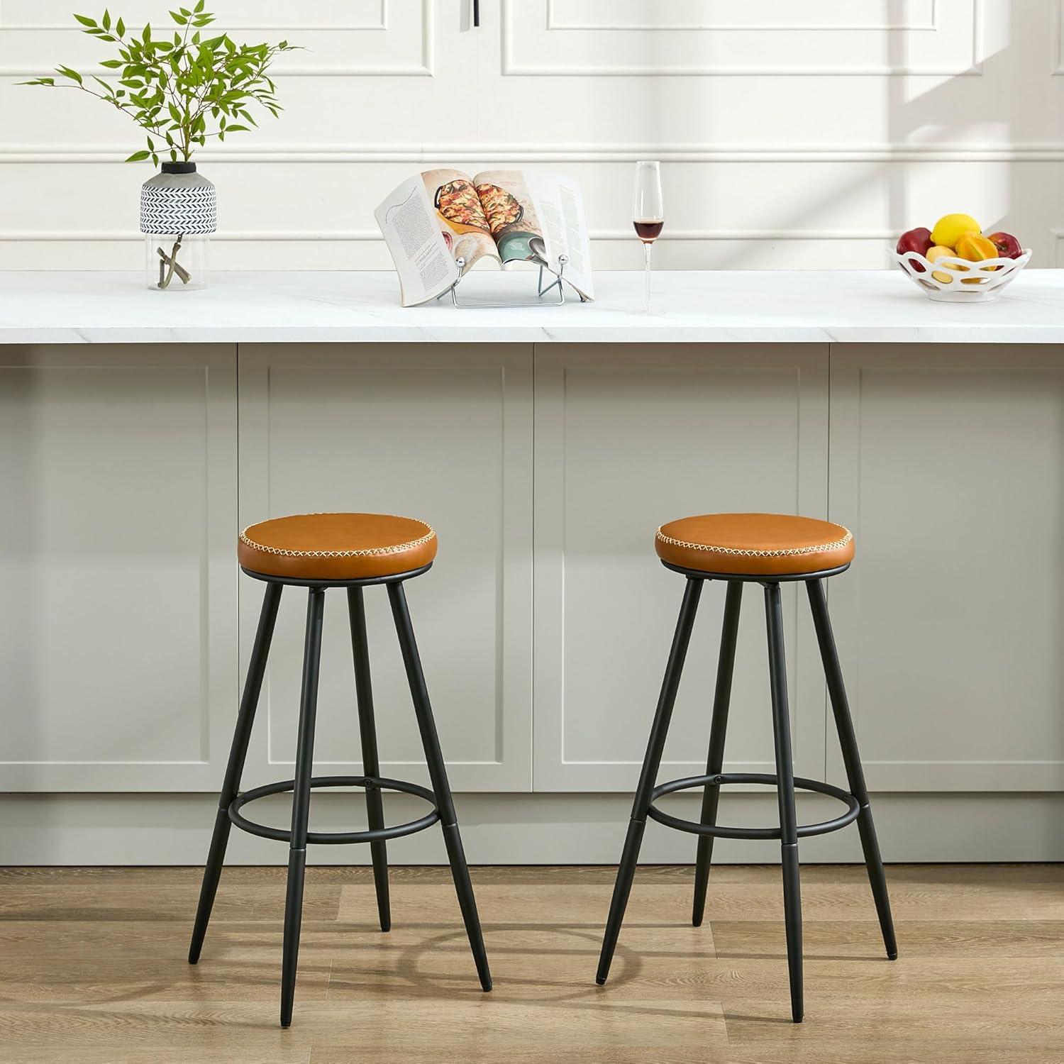 Swivel Backless Counter Height Bar Stools(Set of 2)