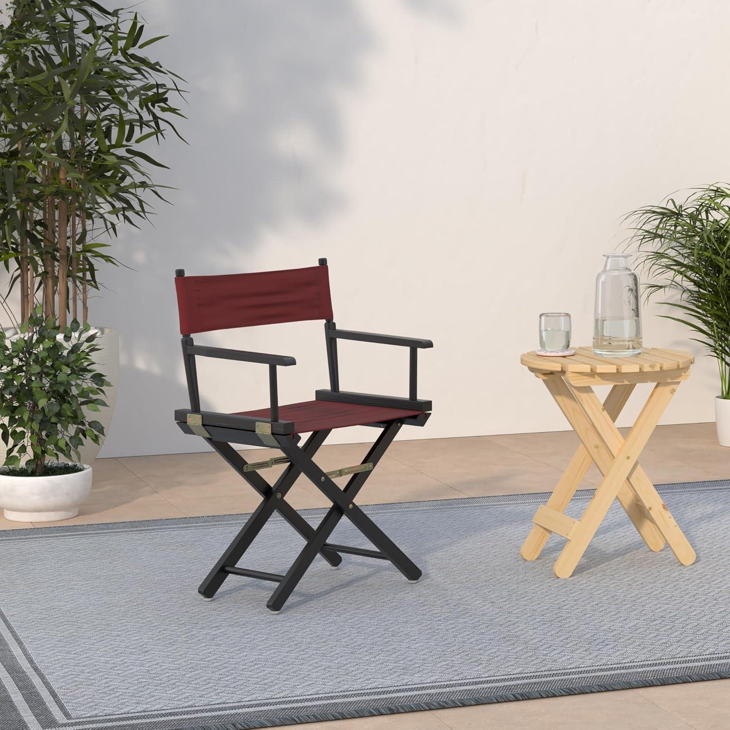 18" Director's Chair Black Frame-Burgundy Canvas