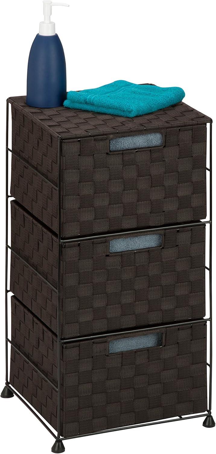 Honey-Can-Do Steel and Woven Fabric 3-Drawer Storage Chest, Espresso