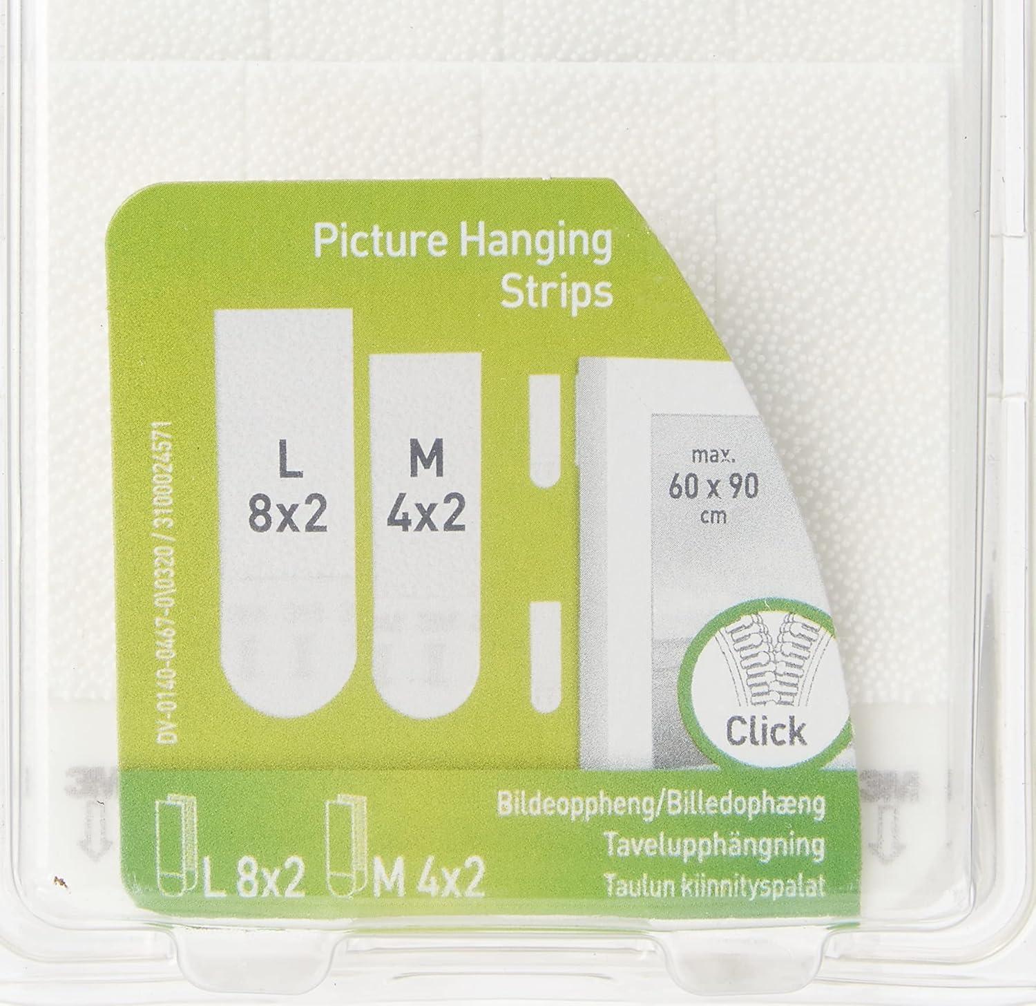 White Medium and Large Picture Hanging Strips Value Pack