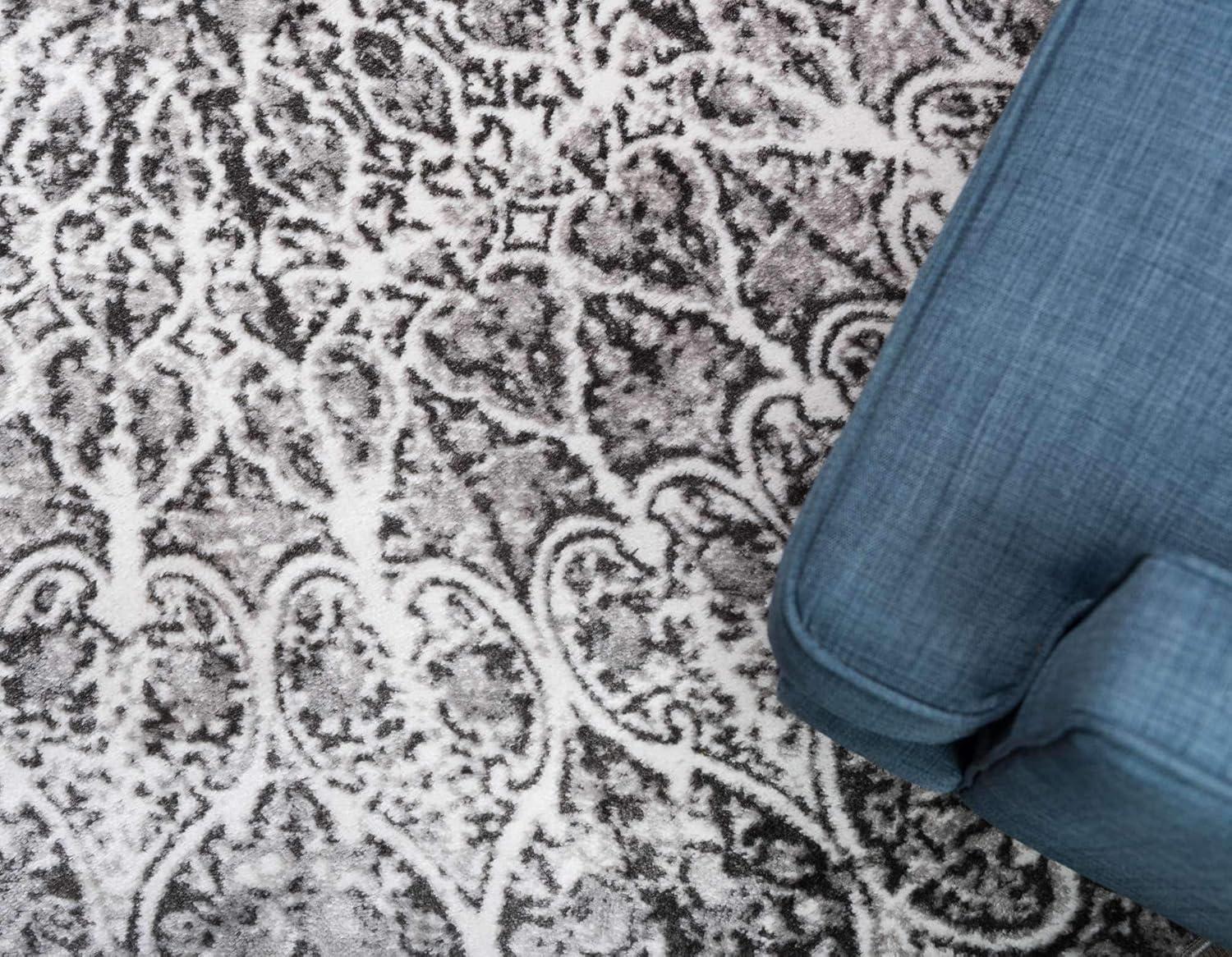 Unique Loom 4' 0 x 6' 0 Sofia Grace Dark Gray Area Rug