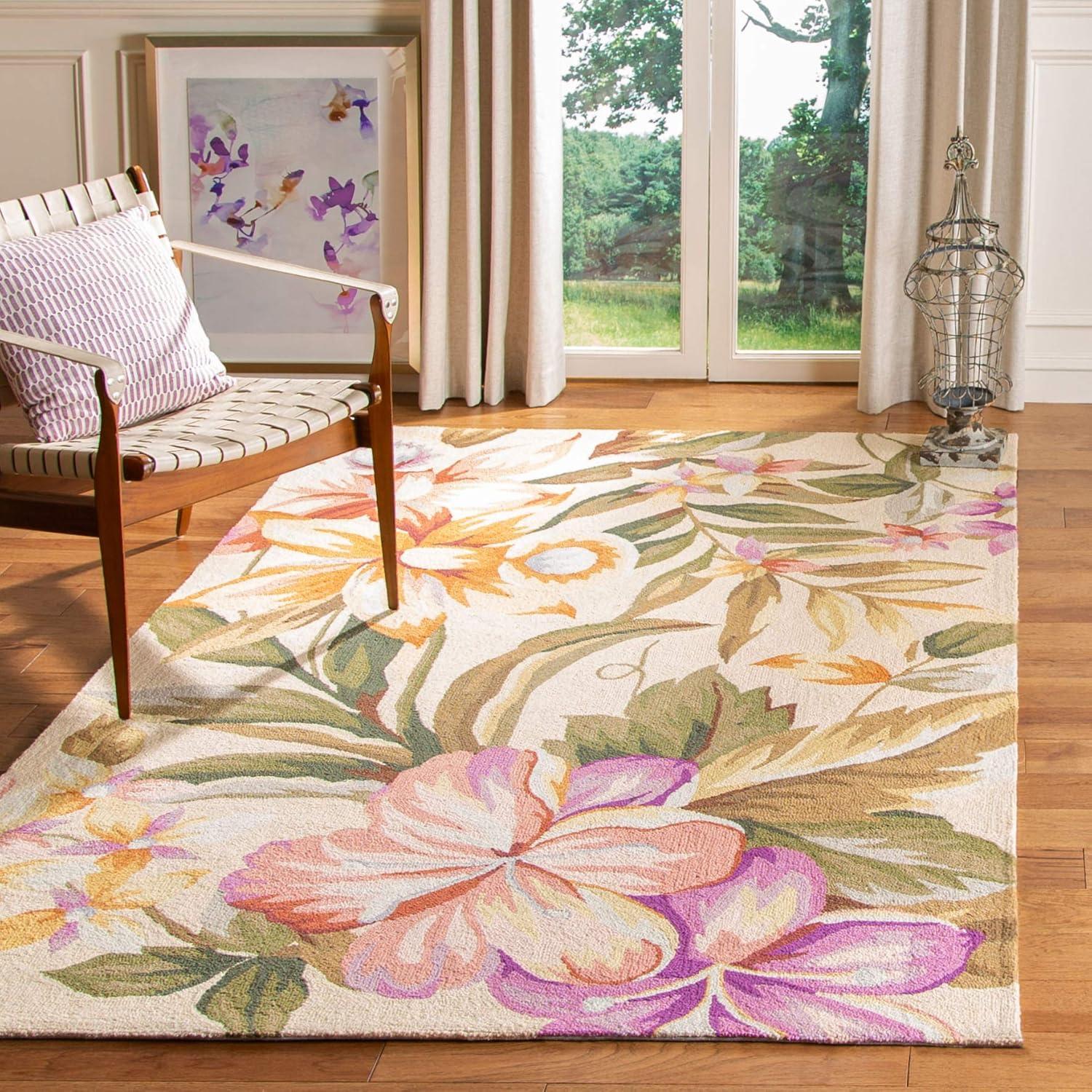 Chelsea HK212 Hand Hooked Area Rug - Ivory - 6'x9' - Safavieh.