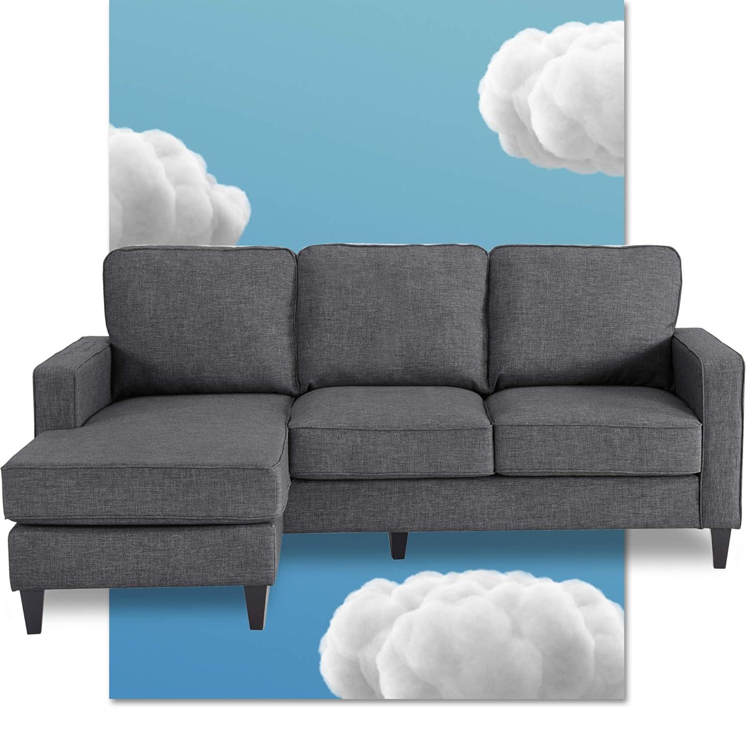 Serta Harmon Upholstered Reversible Sectional Sofa and Chaise