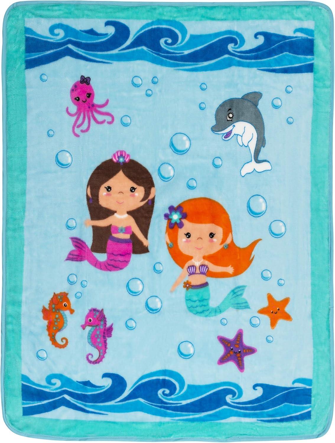 Everyday Kids Toddler Throw Blanket - Mermaids Undersea Adventure