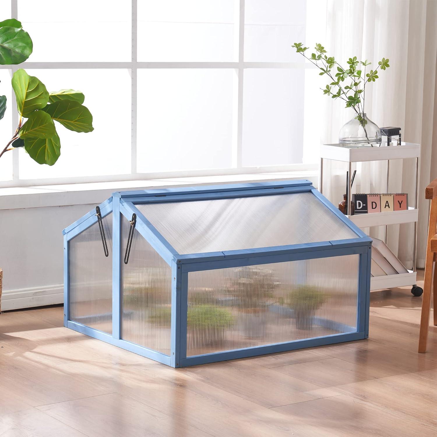 MCombo 35.4" W x 31.5" D Double Box Wooden Greenhouse Cold Frame